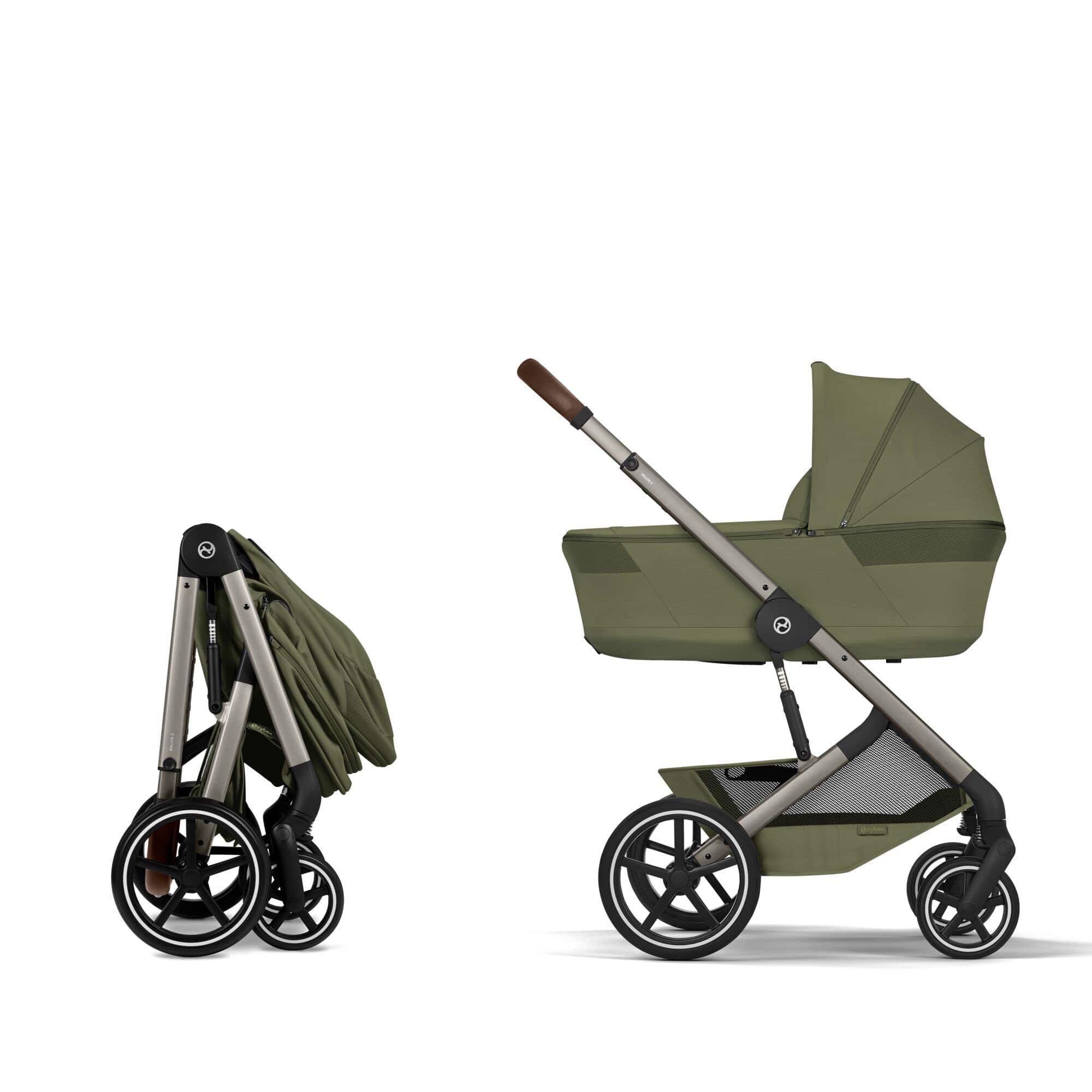 Cybex travel systems Cybex Balios S Lux Foldable Carrycot Ultimate Travel System - Moss Green