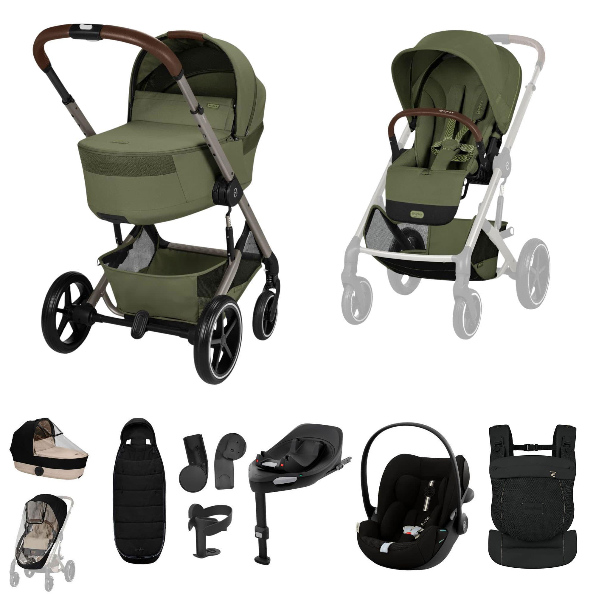 Cybex travel systems Cybex Balios S Lux Foldable Carrycot Ultimate Travel System - Moss Green 23053-BAL-ULT-PLUS-MOS-2