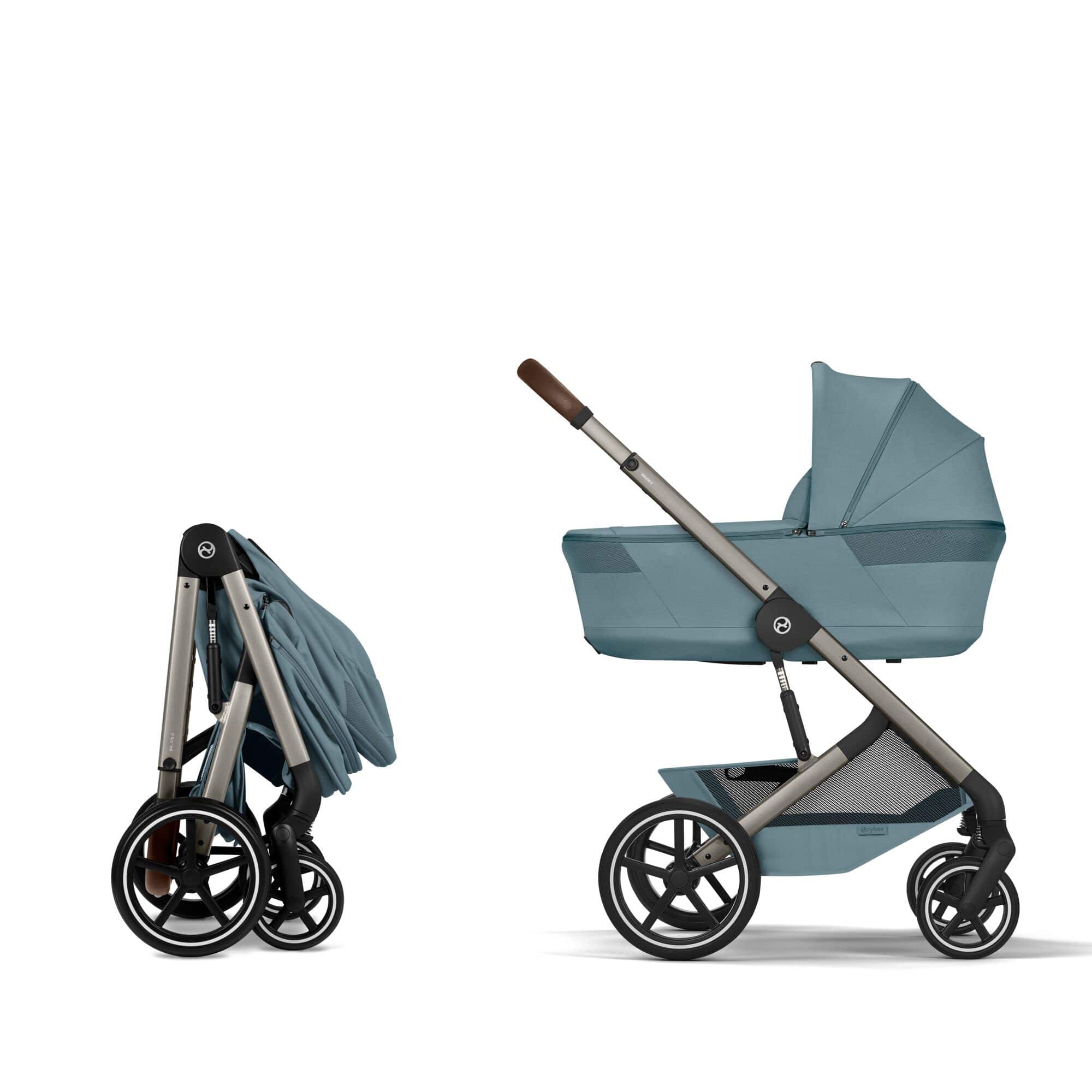 Cybex travel systems Cybex Balios S Lux Foldable Carrycot Ultimate Travel System - Stormy Blue