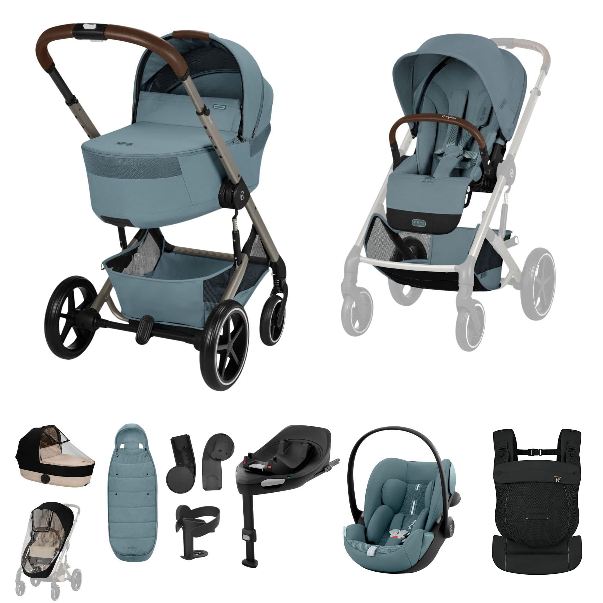 Cybex travel systems Cybex Balios S Lux Foldable Carrycot Ultimate Travel System - Stormy Blue 23053-BAL-ULT-PLUS-STO-2