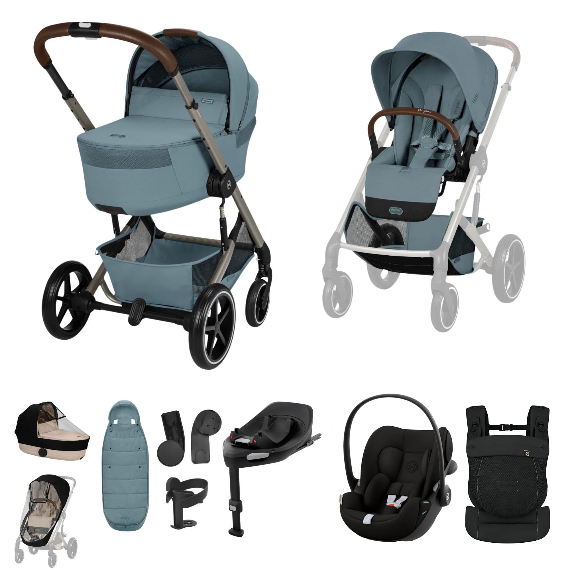 Cybex travel systems Cybex Balios S Lux Foldable Carrycot Ultimate Travel System - Stormy Blue 23053-BAL-ULT-STO-2