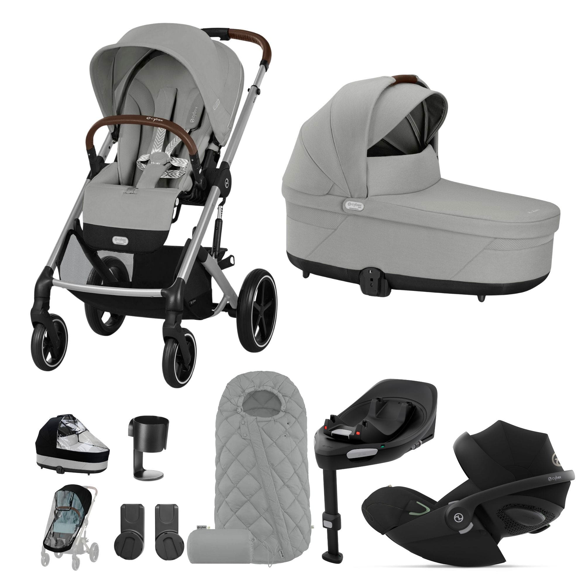 Cybex Travel Systems Cybex Balios S Lux Luxury Bundle - Silver/Stone Grey 14666-SLV-LAV-GRY