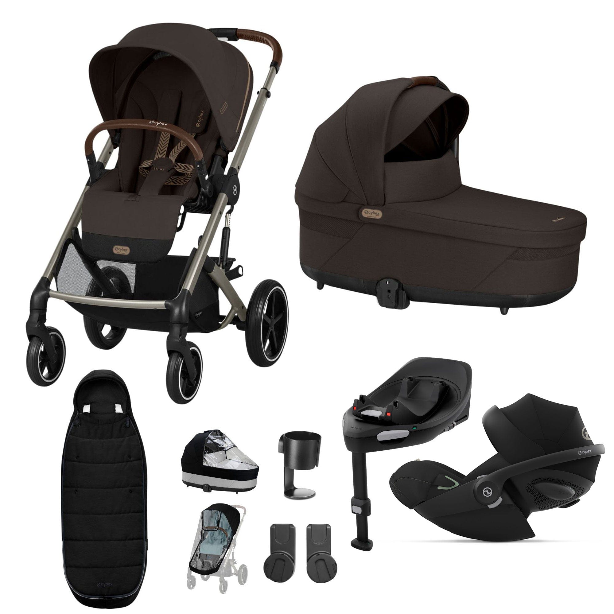 Cybex travel systems Cybex Balios S Lux Luxury Bundle - Taupe/Chocolate Brown 19413-LUX-G-CHB-1