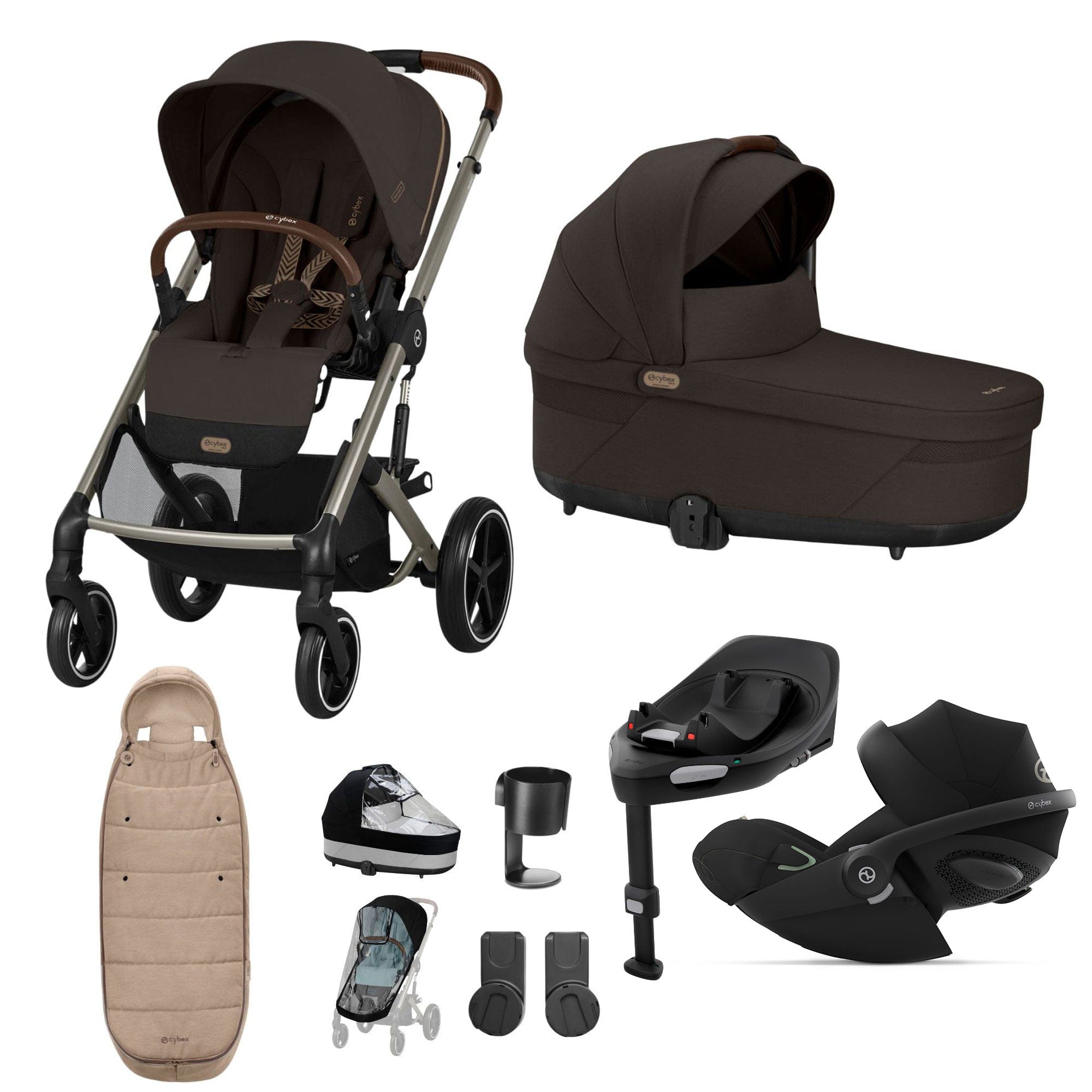 Cybex travel systems Cybex Balios S Lux Luxury Bundle - Taupe/Chocolate Brown 19413-LUX-G-CHB-2