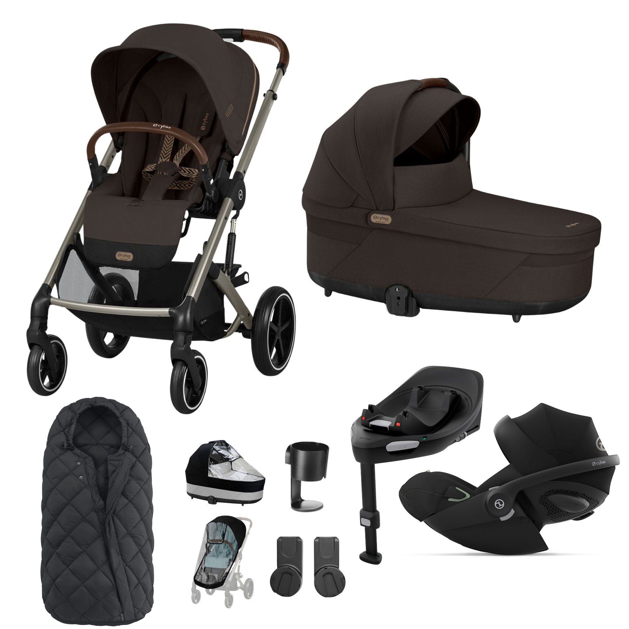 Cybex travel systems Cybex Balios S Lux Luxury Bundle - Taupe/Chocolate Brown 19413-LUX-G-CHB-3