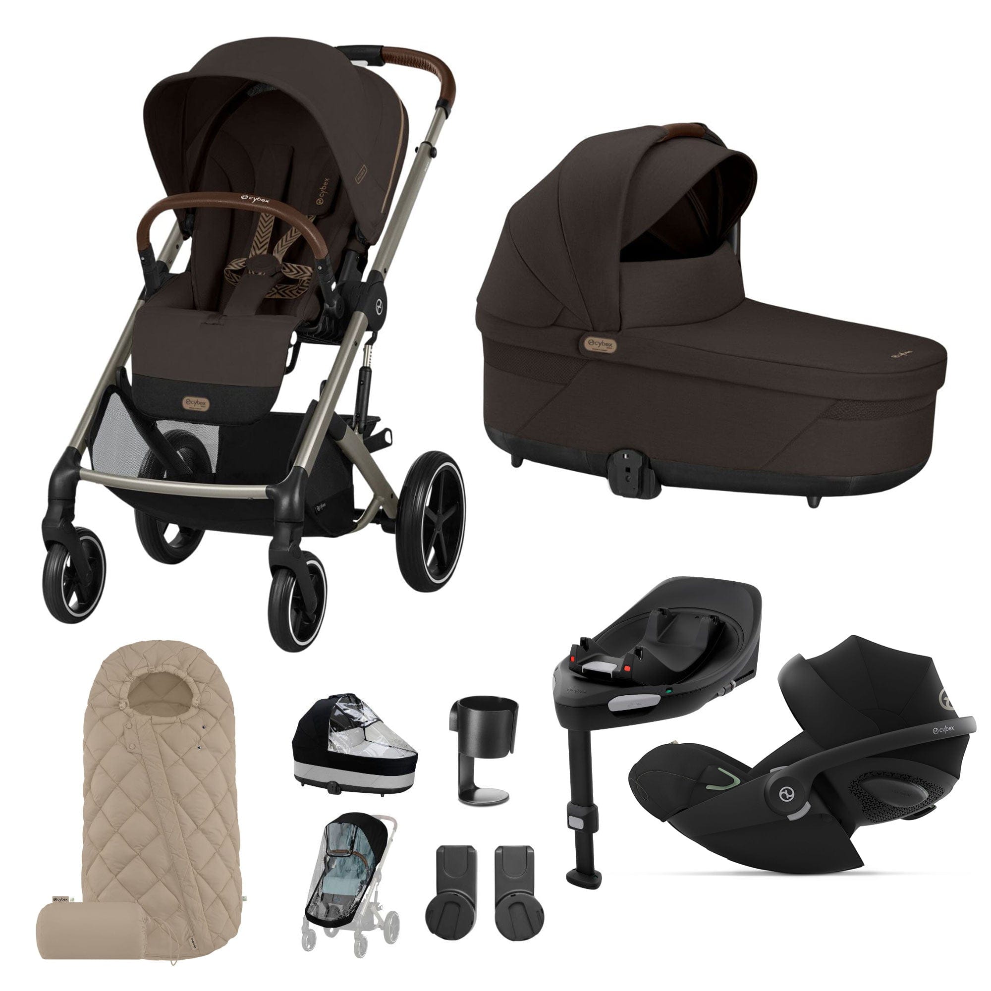Cybex travel systems Cybex Balios S Lux Luxury Bundle - Taupe/Chocolate Brown 19413-LUX-G-CHB-4