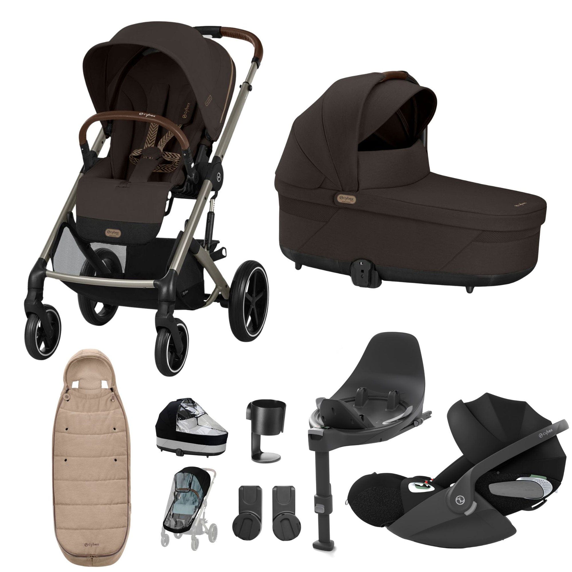 Cybex travel systems Cybex Balios S Lux Luxury Bundle - Taupe/Chocolate Brown 19478-LUX-T-CHB-2