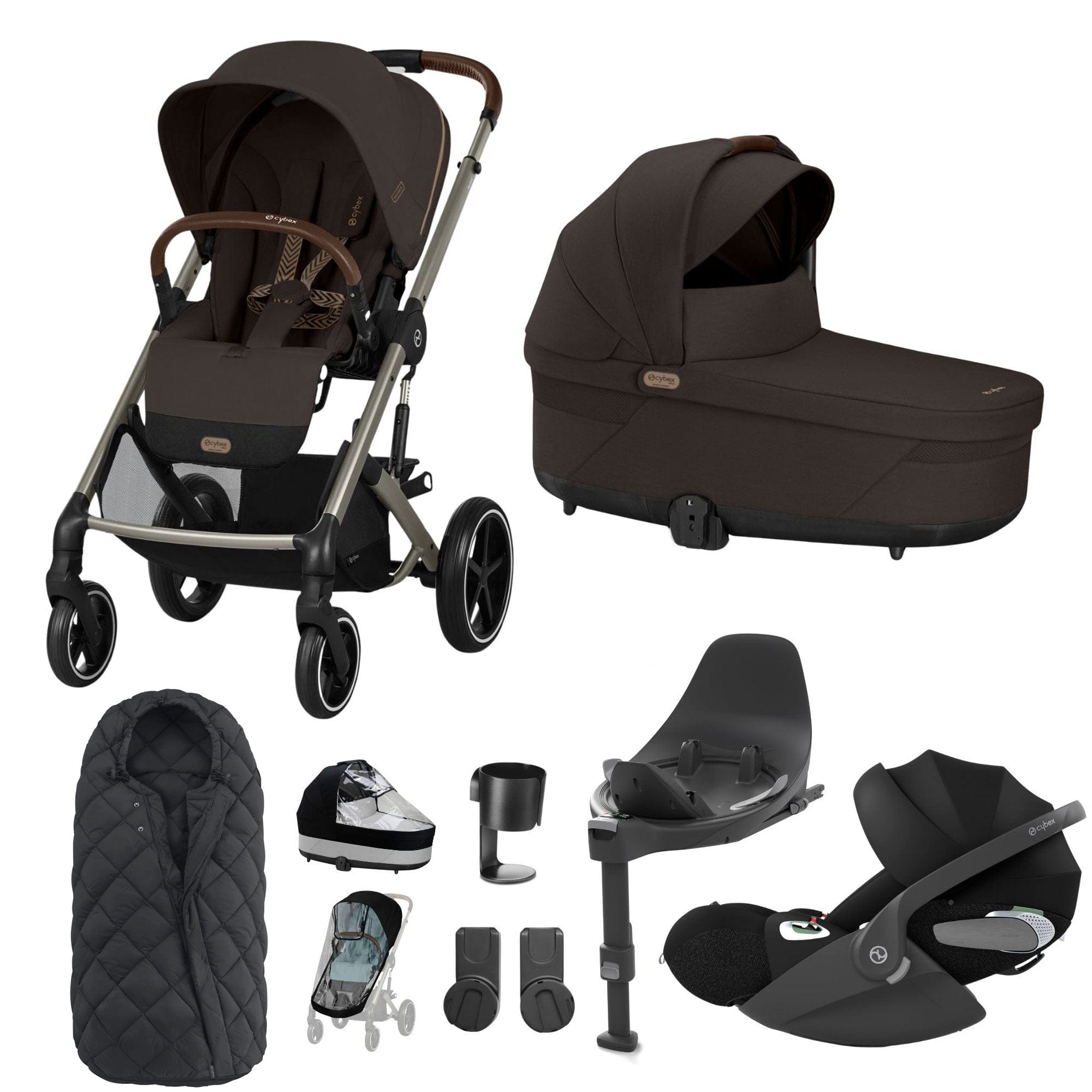 Cybex travel systems Cybex Balios S Lux Luxury Bundle - Taupe/Chocolate Brown 19478-LUX-T-CHB-3