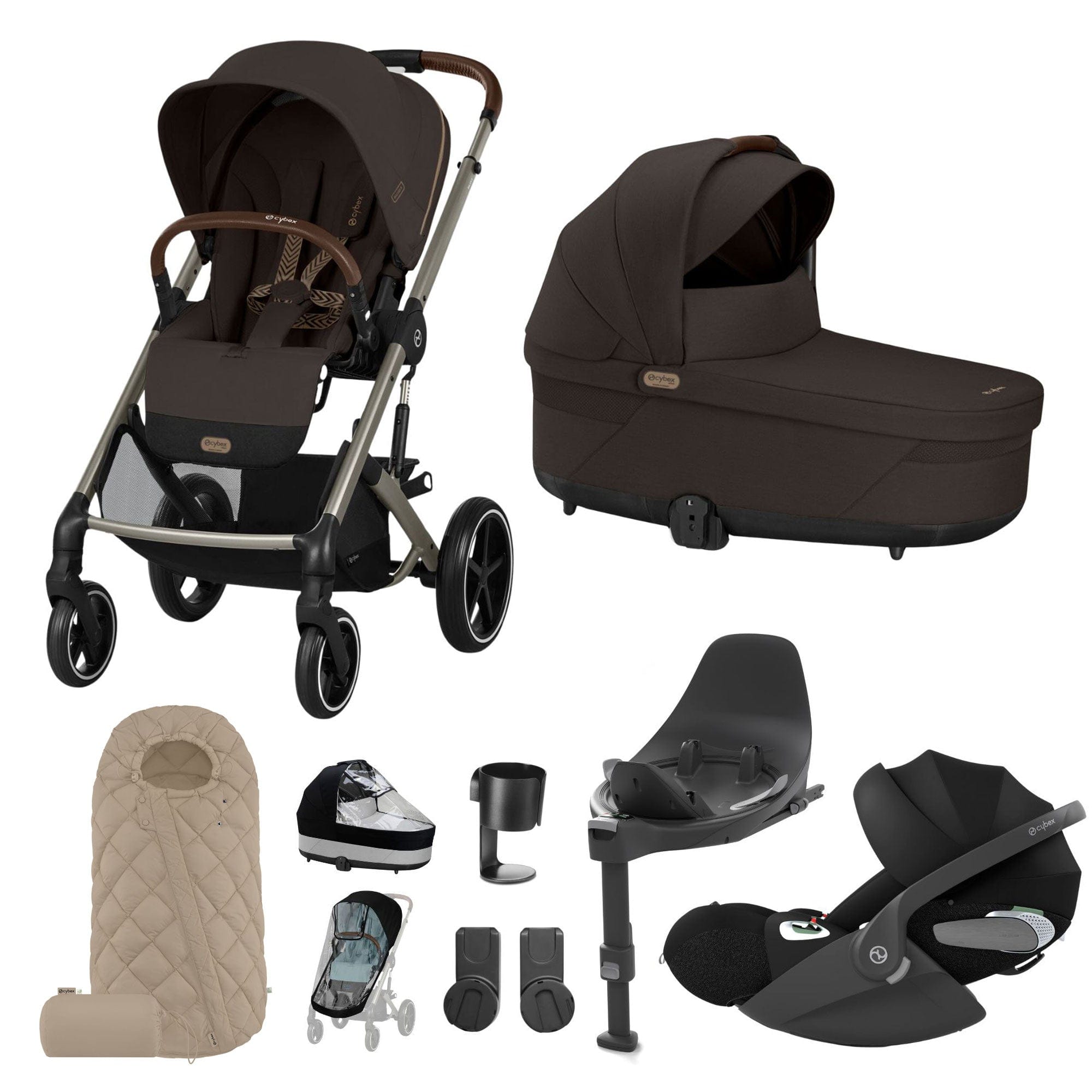 Cybex travel systems Cybex Balios S Lux Luxury Bundle - Taupe/Chocolate Brown 19478-LUX-T-CHB-4