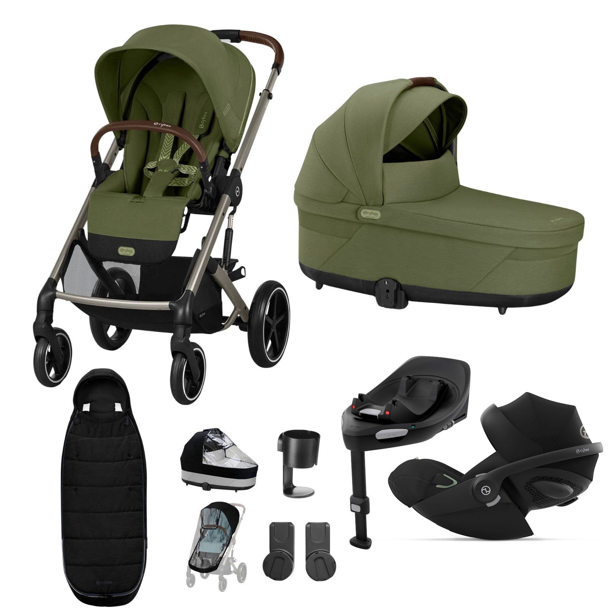 Cybex travel systems Cybex Balios S Lux Luxury Bundle - Taupe/Moss Green 19395-LUX-G-MOS-1