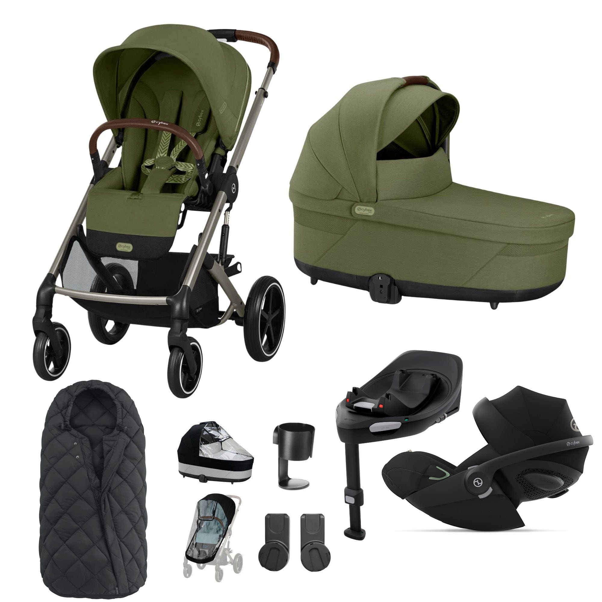 Cybex travel systems Cybex Balios S Lux Luxury Bundle - Taupe/Moss Green 19395-LUX-G-MOS-2