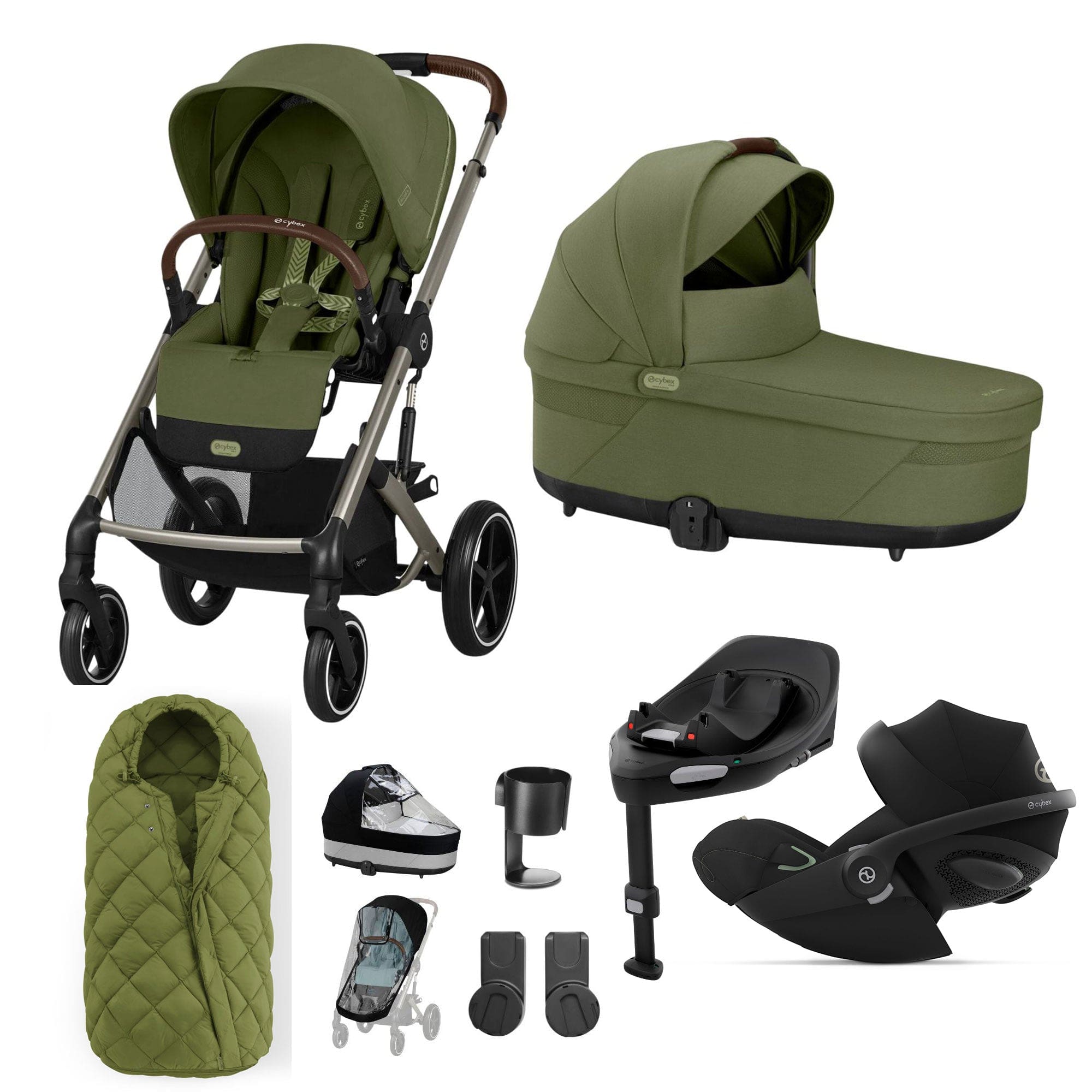 Cybex travel systems Cybex Balios S Lux Luxury Bundle - Taupe/Moss Green 19395-LUX-G-MOS-3