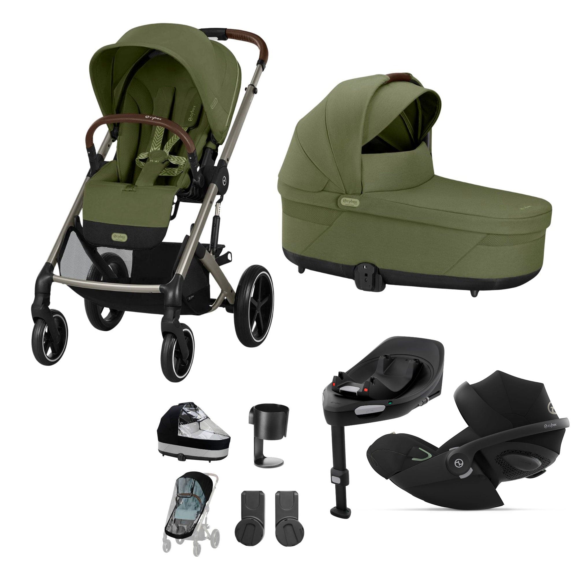 Cybex travel systems Cybex Balios S Lux Luxury Bundle - Taupe/Moss Green 19395-LUX-G-MOS-4