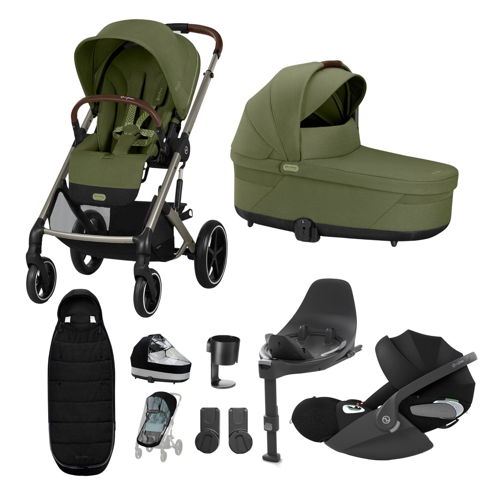 Cybex travel systems Cybex Balios S Lux Luxury Bundle - Taupe/Moss Green 19399-LUX-T-MOS-1
