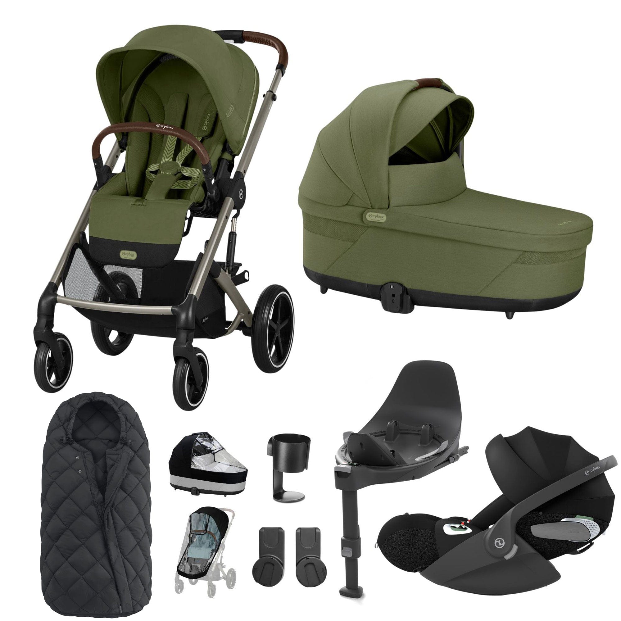 Cybex travel systems Cybex Balios S Lux Luxury Bundle - Taupe/Moss Green 19399-LUX-T-MOS-2