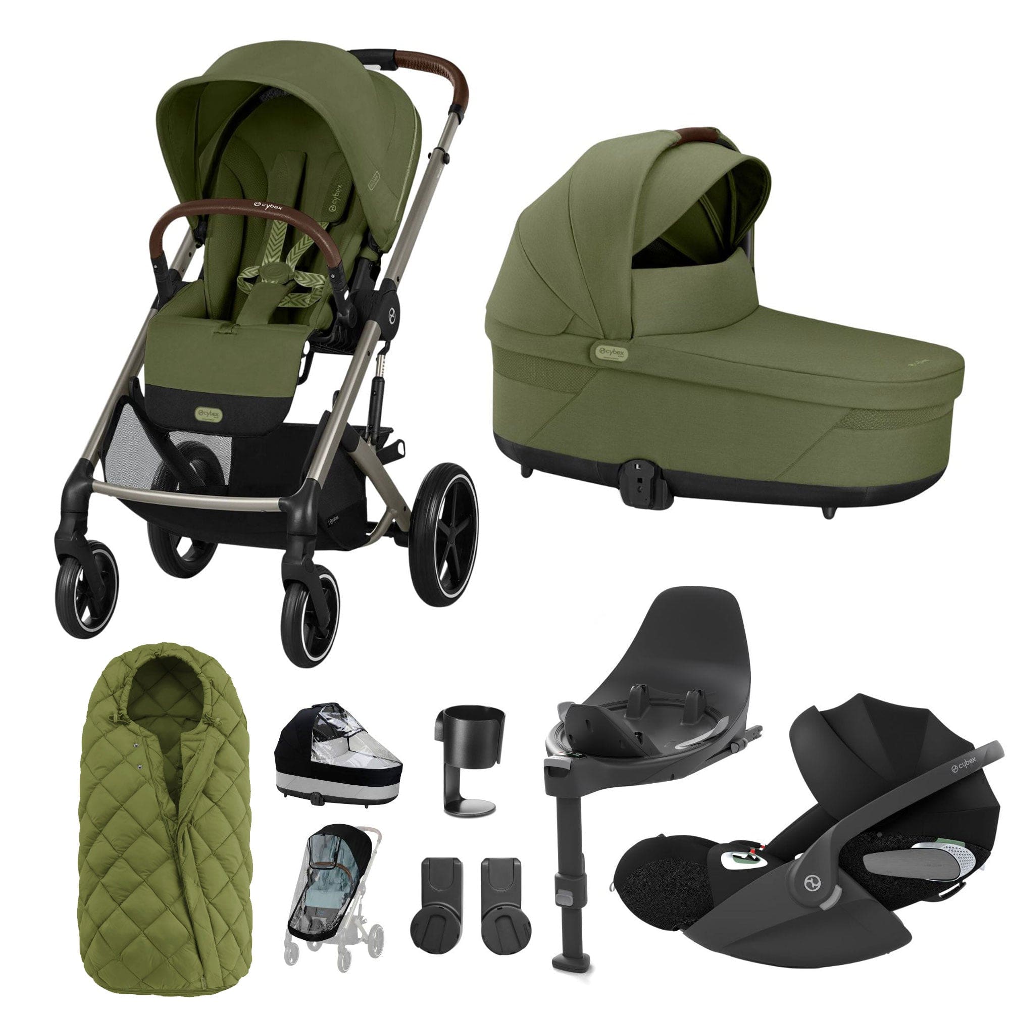 Cybex travel systems Cybex Balios S Lux Luxury Bundle - Taupe/Moss Green 19399-LUX-T-MOS-3