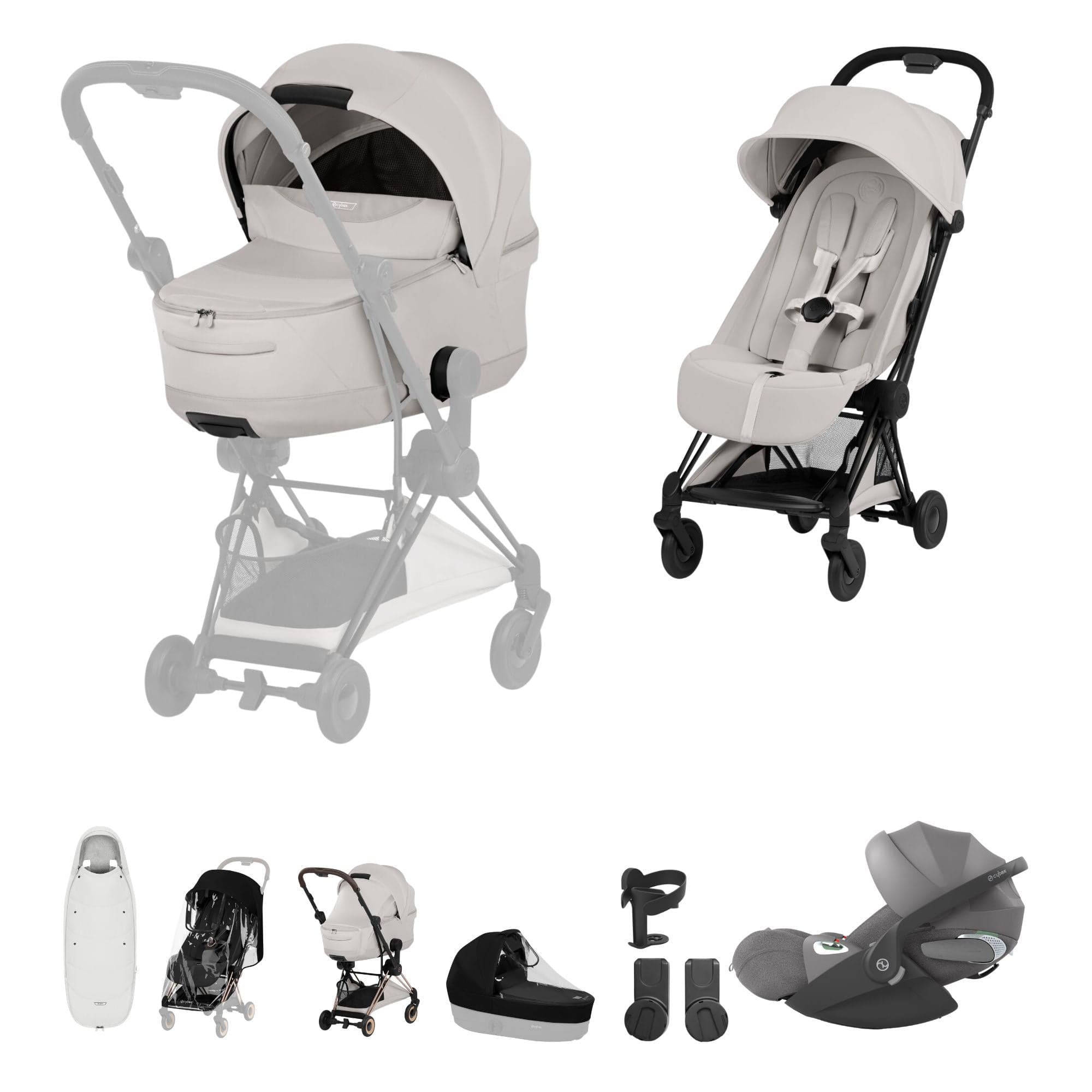 Cybex travel systems Cybex Coya Ultimate Accessory Bundle - Style Collection - City Grey 22015-MB-CIT-GRY-1