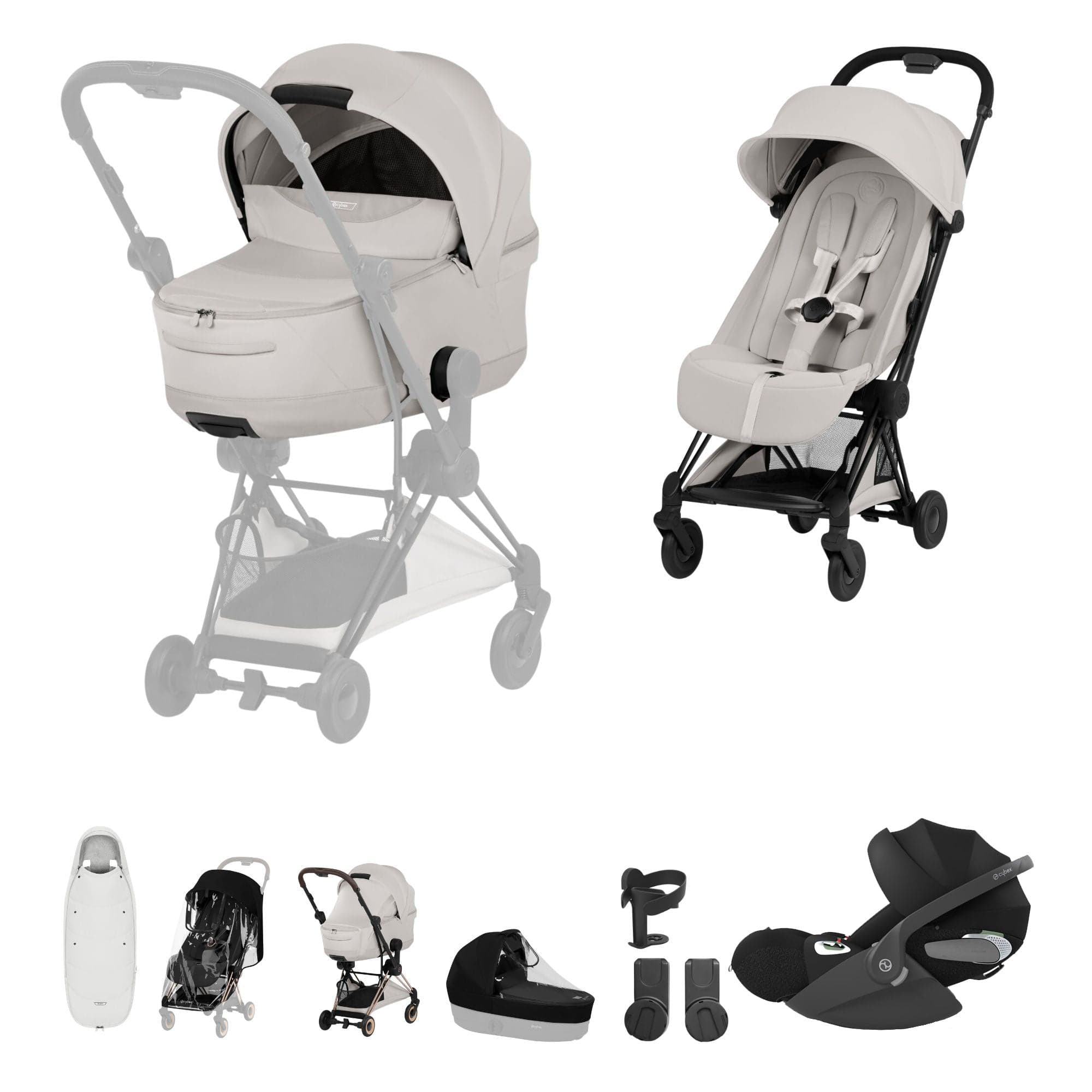 Cybex travel systems Cybex Coya Ultimate Accessory Bundle - Style Collection - City Grey 22015-MB-CIT-GRY