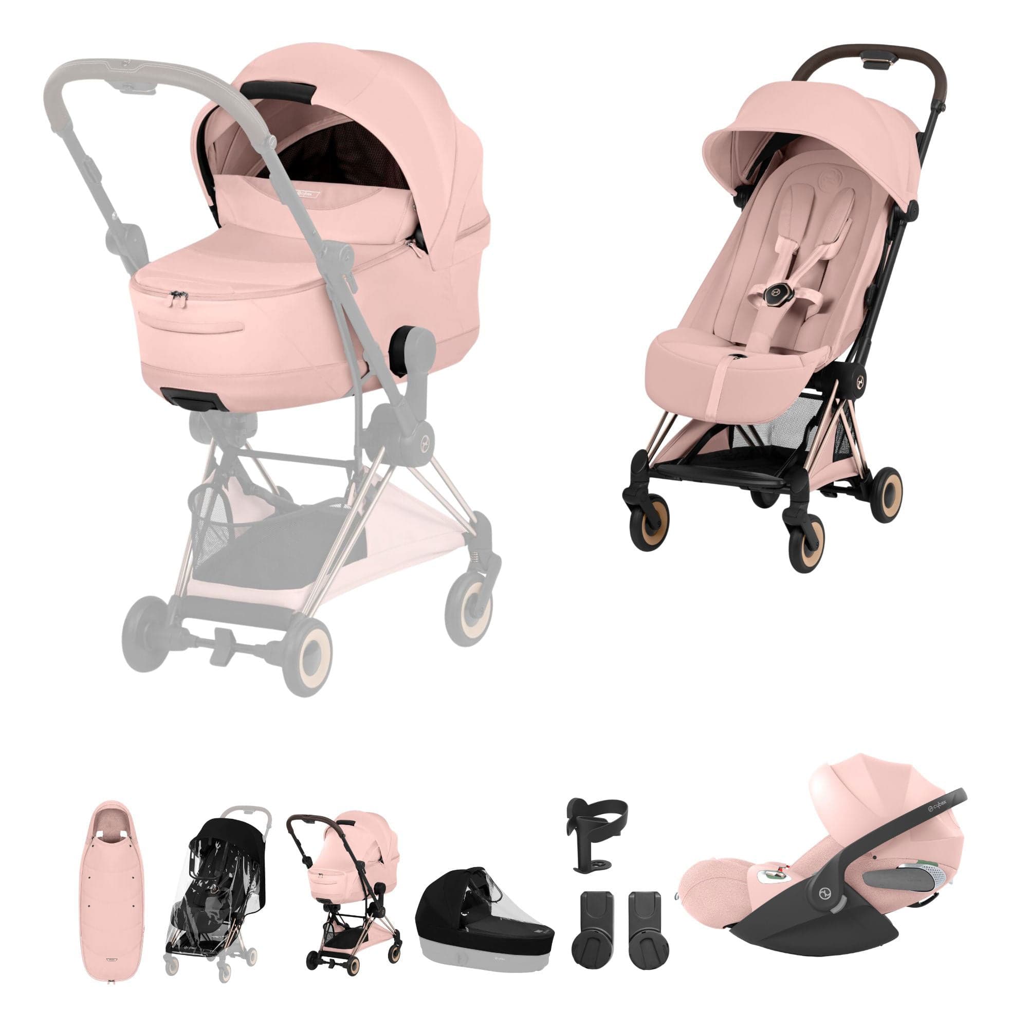 Cybex travel systems Cybex Coya Ultimate Accessory Bundle - Style Collection - Peach Pink 22015-RG-PEA-PNK-1
