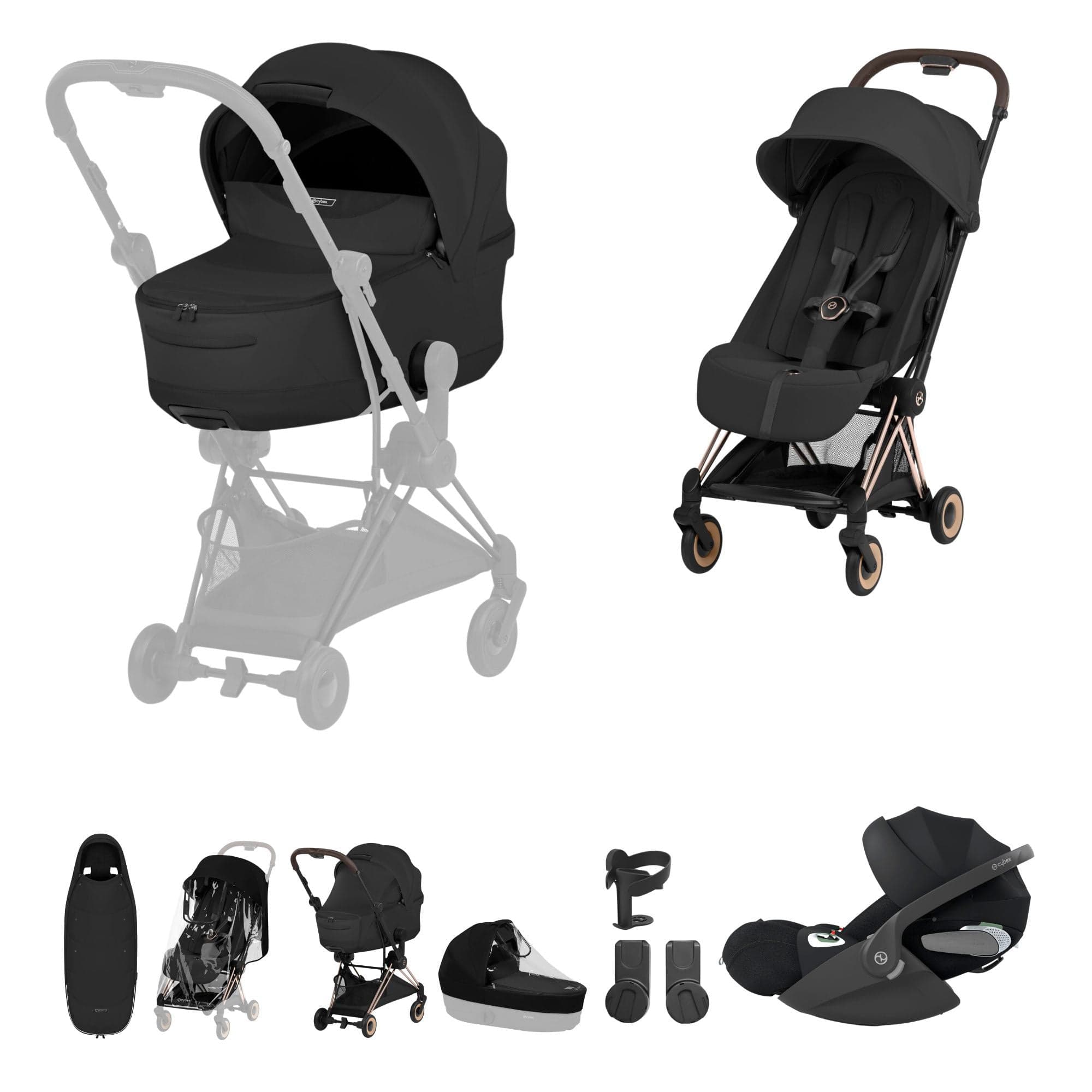 Cybex travel systems Cybex Coya Ultimate Accessory Bundle - Style Collection - Sepia Black 22015-RG-BLK-1