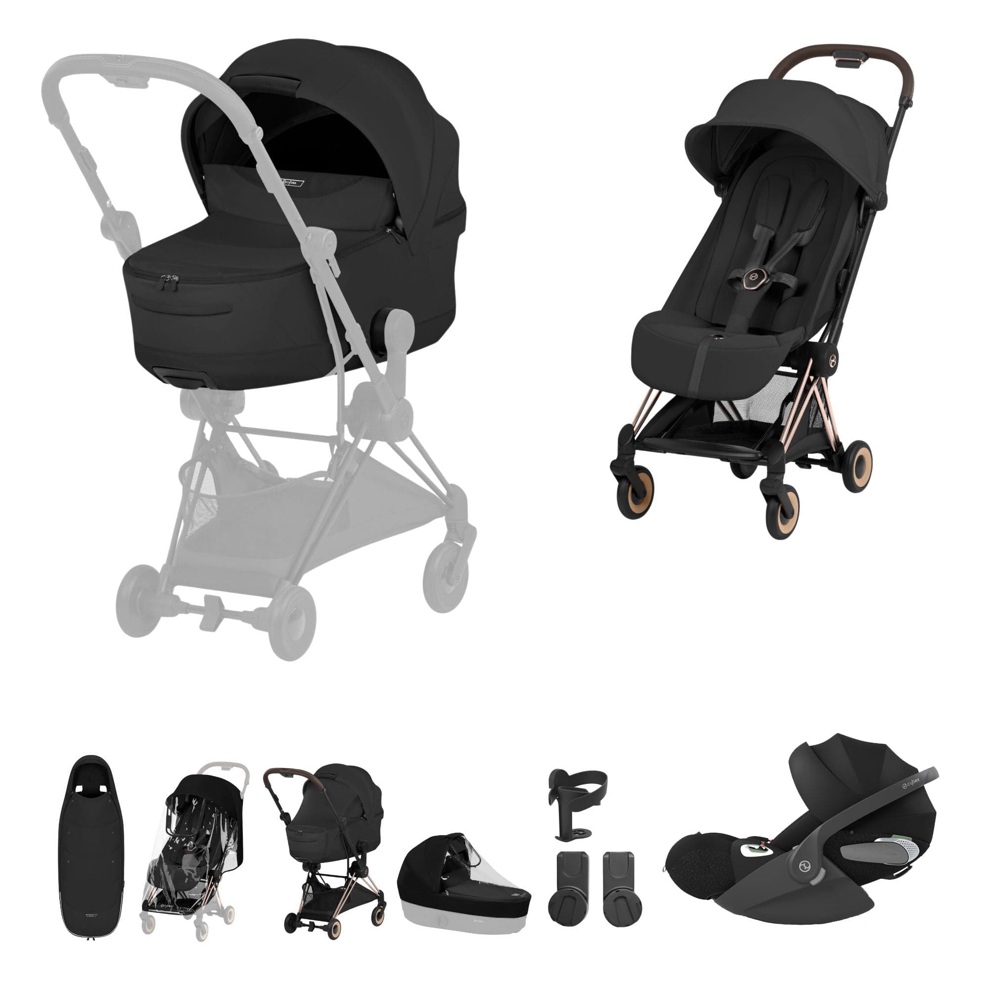 Cybex travel systems Cybex Coya Ultimate Accessory Bundle - Style Collection - Sepia Black 22015-RG-BLK