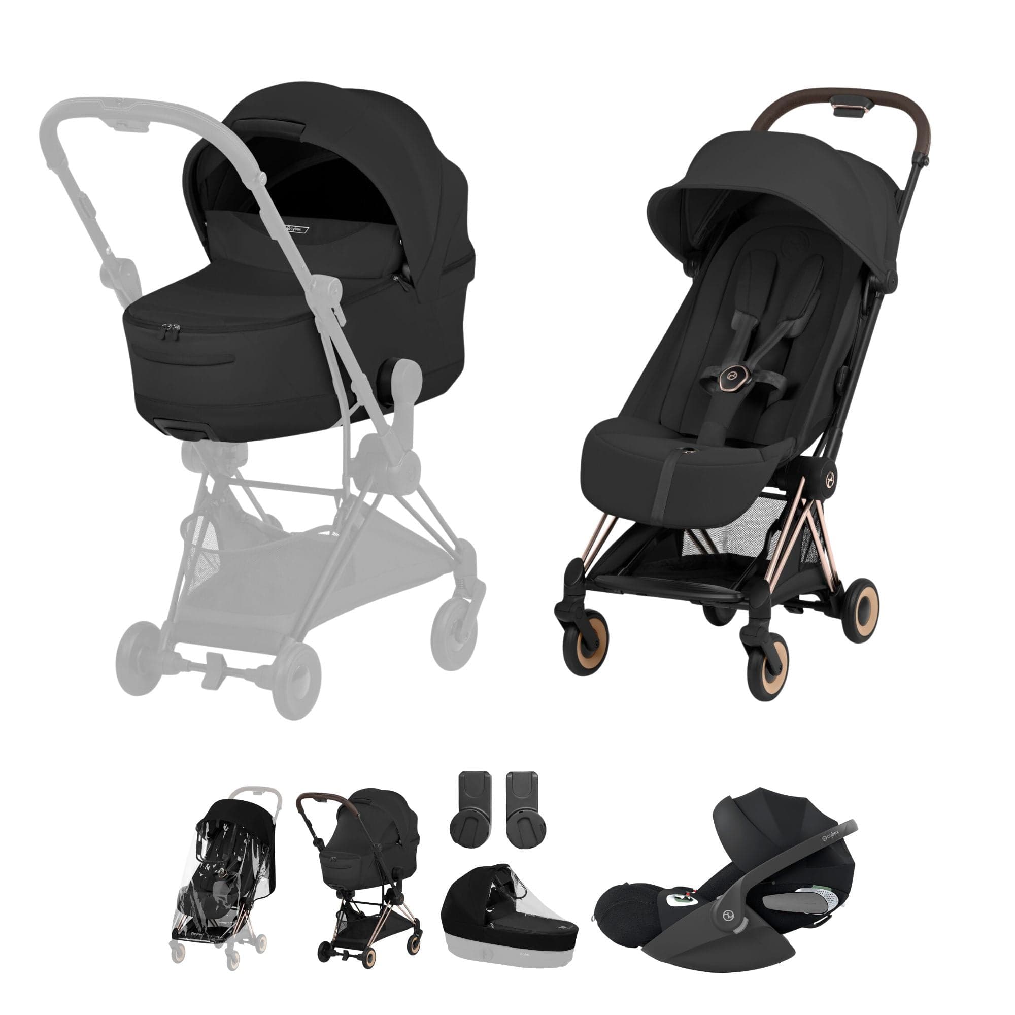Cybex travel systems Cybex Coya Ultimate Bundle - Style Collection - Sepia Black 21991-RG-BLK-1