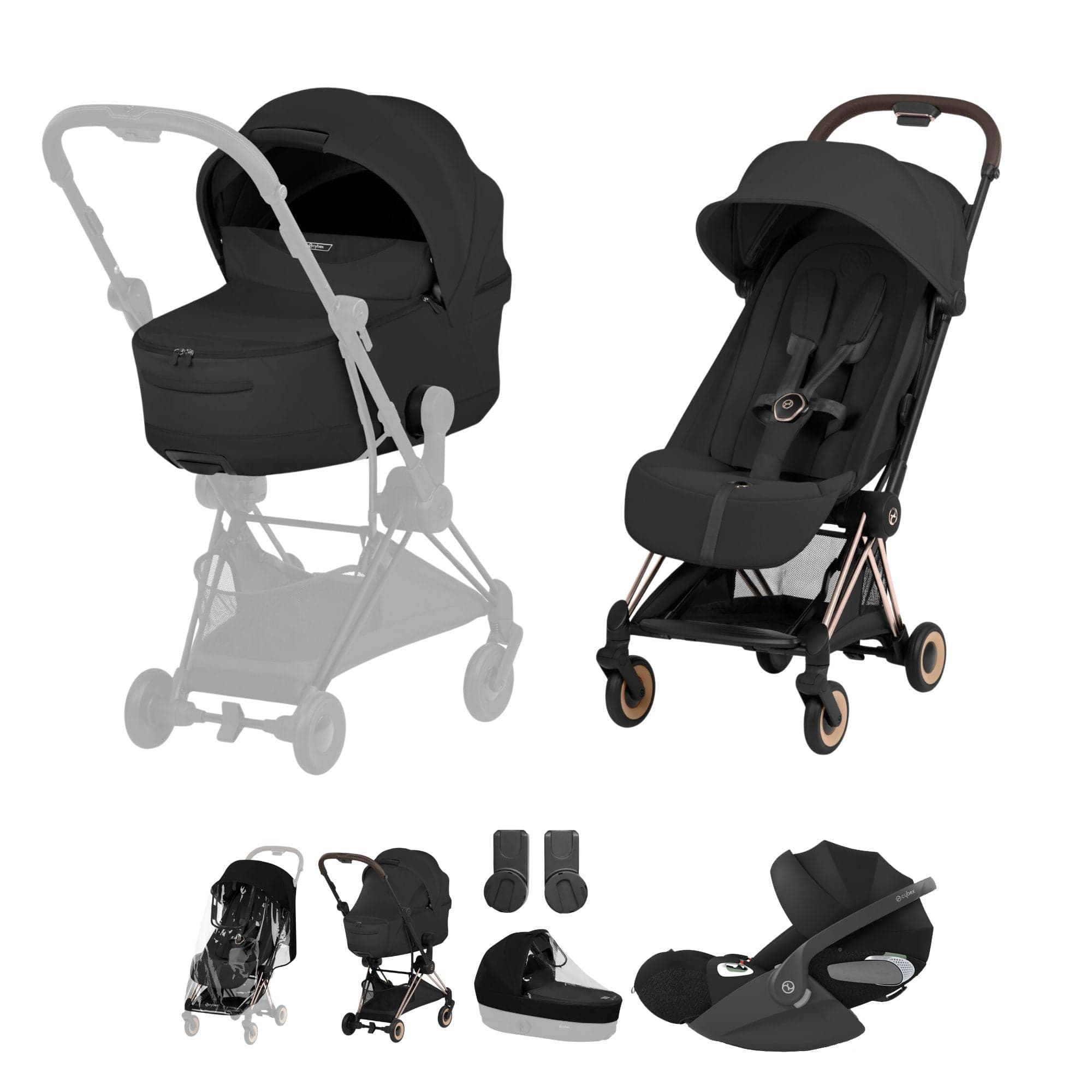 Cybex travel systems Cybex Coya Ultimate Bundle - Style Collection - Sepia Black 21991-RG-BLK