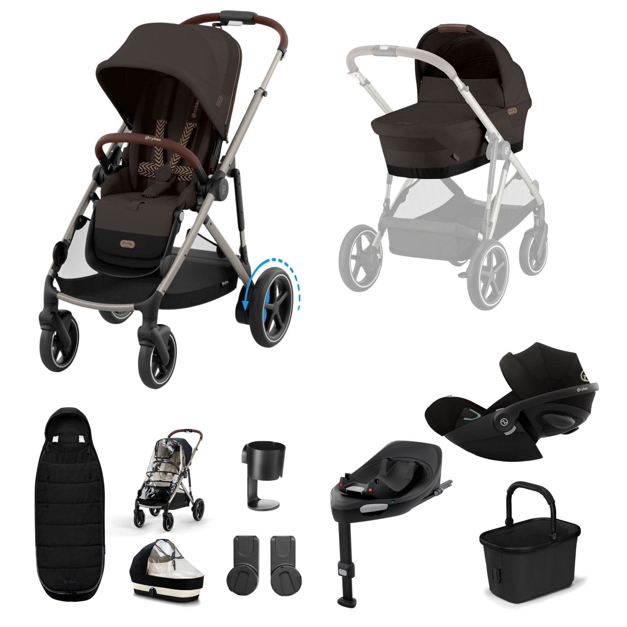 Cybex travel systems Cybex eGazelle S Luxury Kit - Chocolate Brown 19551-eGAZ-LUX-G-CHB-1