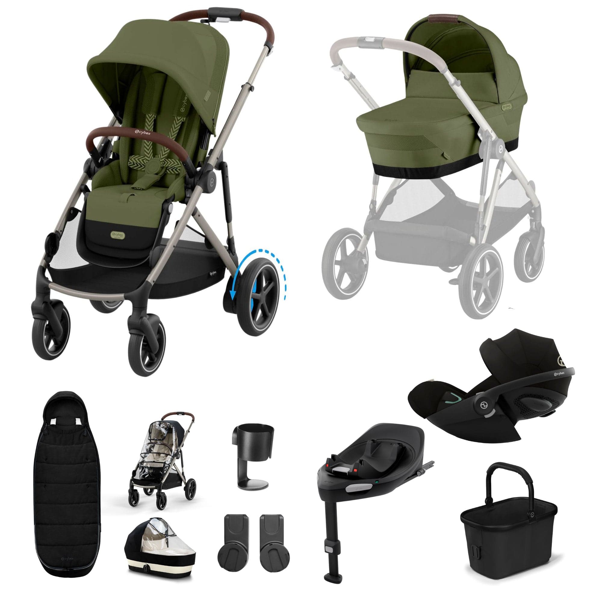 Cybex travel systems Cybex eGazelle S Luxury Kit - Moss Green 19533-eGAZ-LUX-G-MOS-1