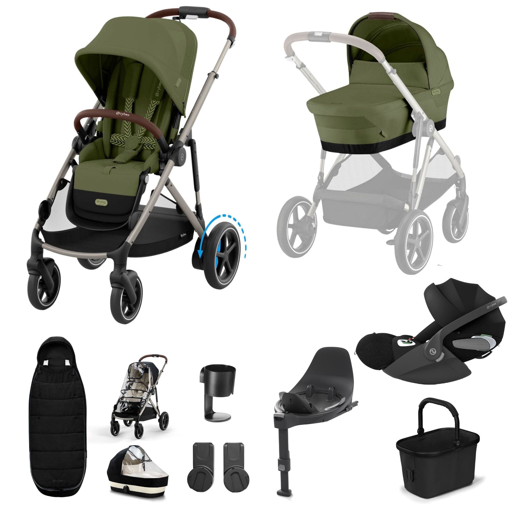 Cybex travel systems Cybex eGazelle S Luxury Kit - Moss Green 19537-eGAZ-LUX-T-MOS-1