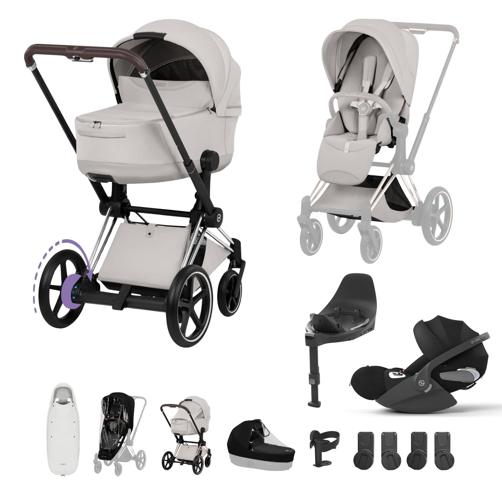 Cybex travel systems Cybex ePriam Ultimate Accessory  Bundle - Style Collection - City Grey 21921-CB-CIT-GRY