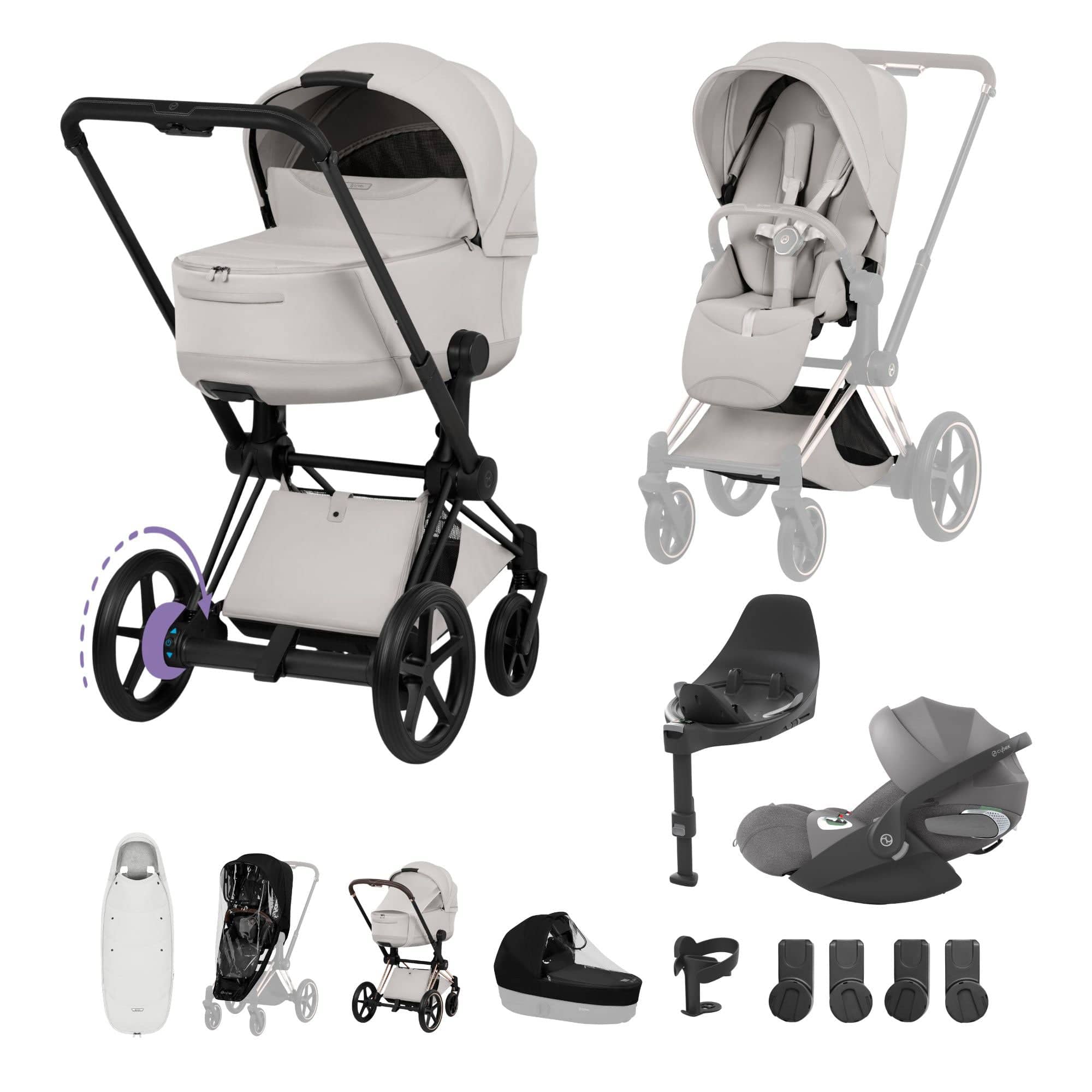 Cybex travel systems Cybex ePriam Ultimate Accessory  Bundle - Style Collection - City Grey 21921-MB-CIT-GRY-1
