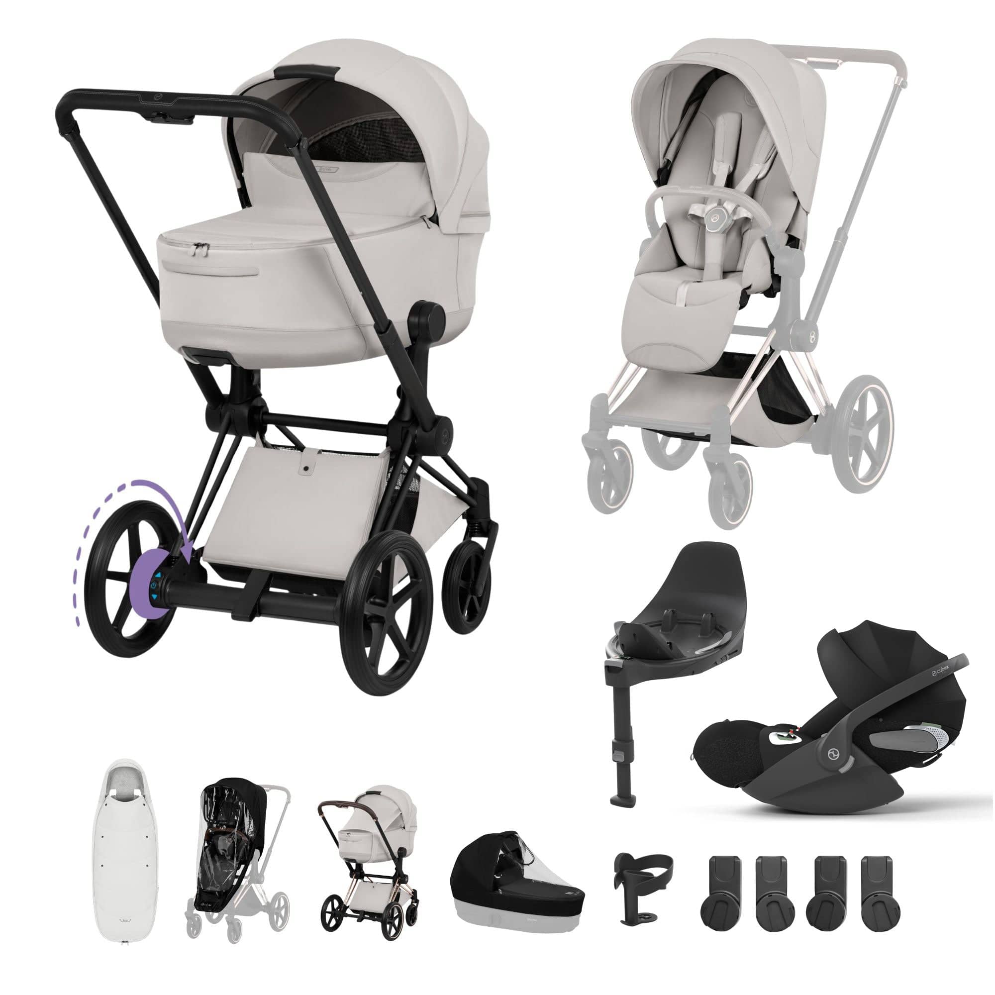 Cybex travel systems Cybex ePriam Ultimate Accessory  Bundle - Style Collection - City Grey 21921-MB-CIT-GRY