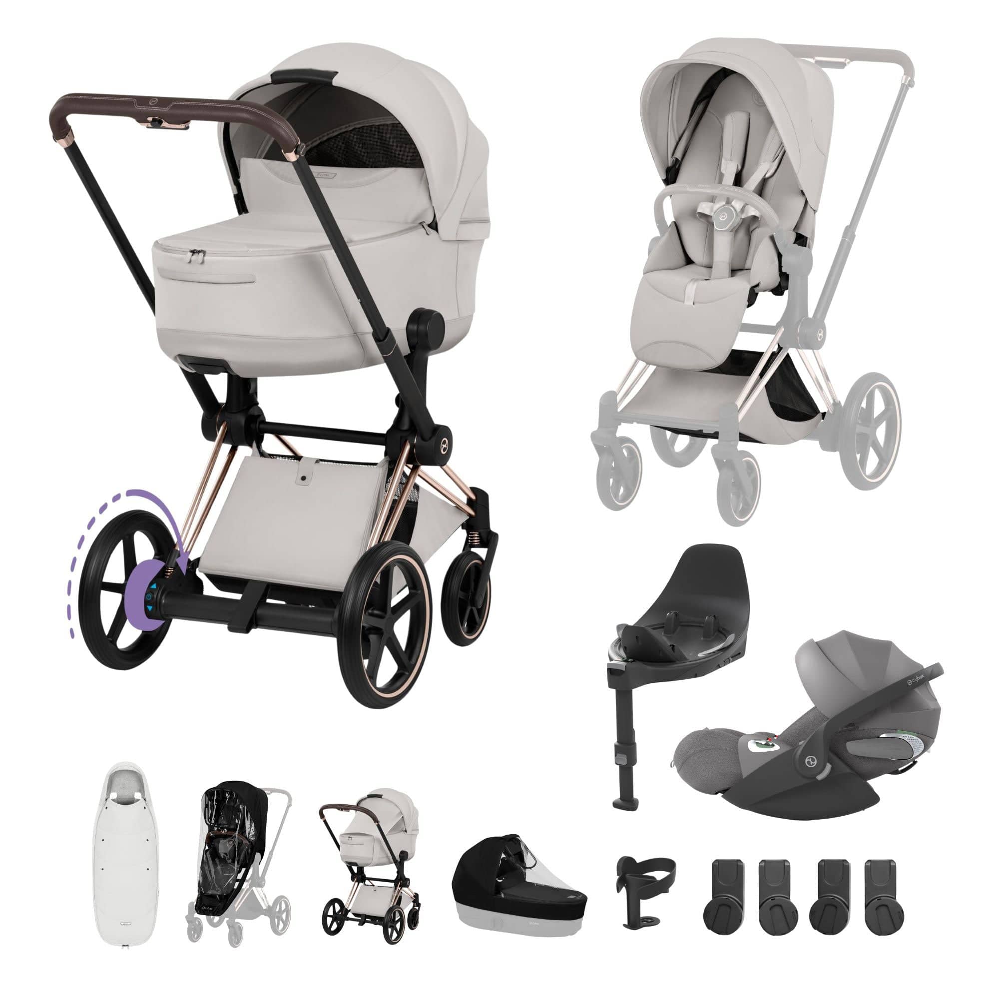Cybex travel systems Cybex ePriam Ultimate Accessory  Bundle - Style Collection - City Grey 21921-RG-CIT-GRY-1