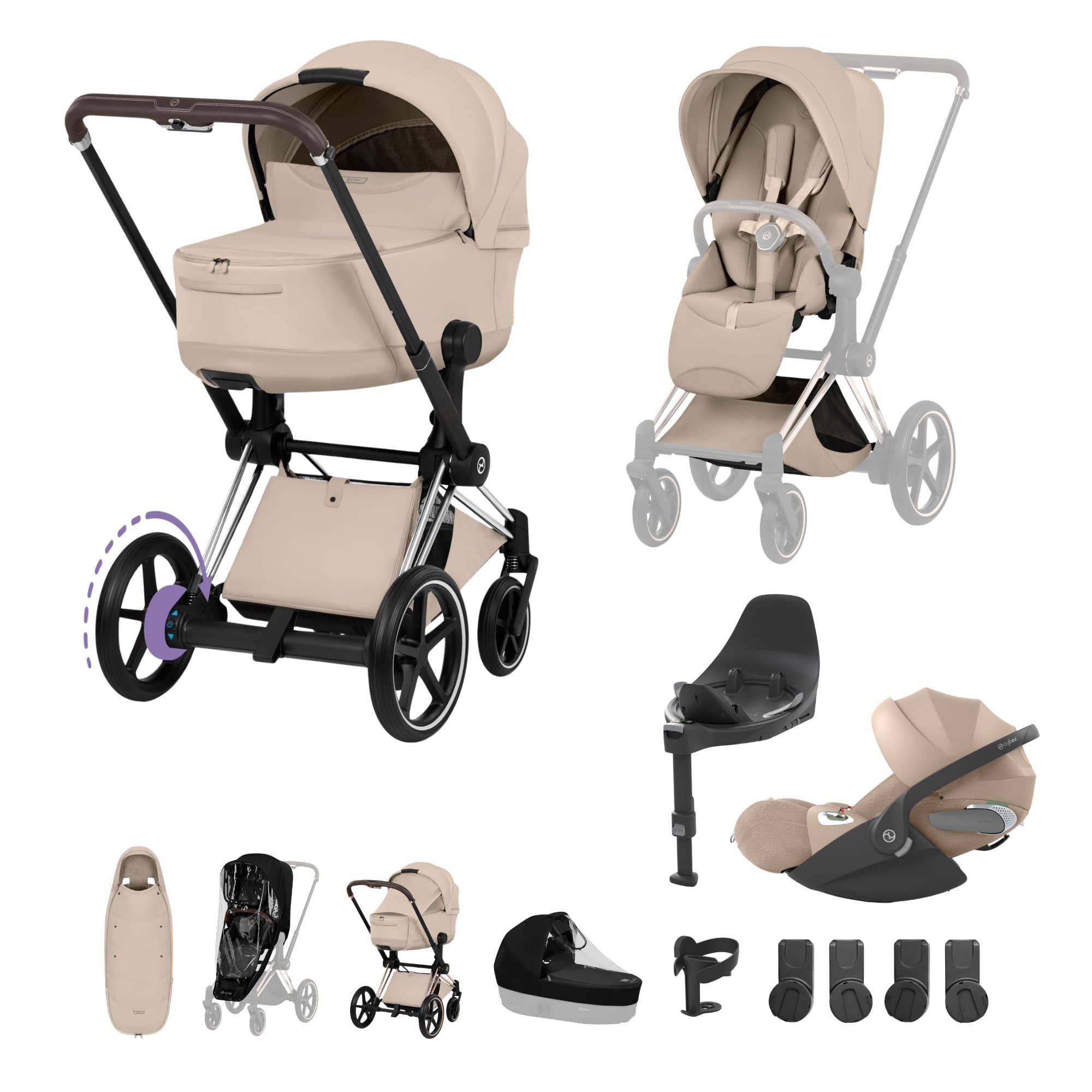 Cybex travel systems Cybex ePriam Ultimate Accessory  Bundle - Style Collection - Cozy Beige 21921-CB-COZ-BEI-1