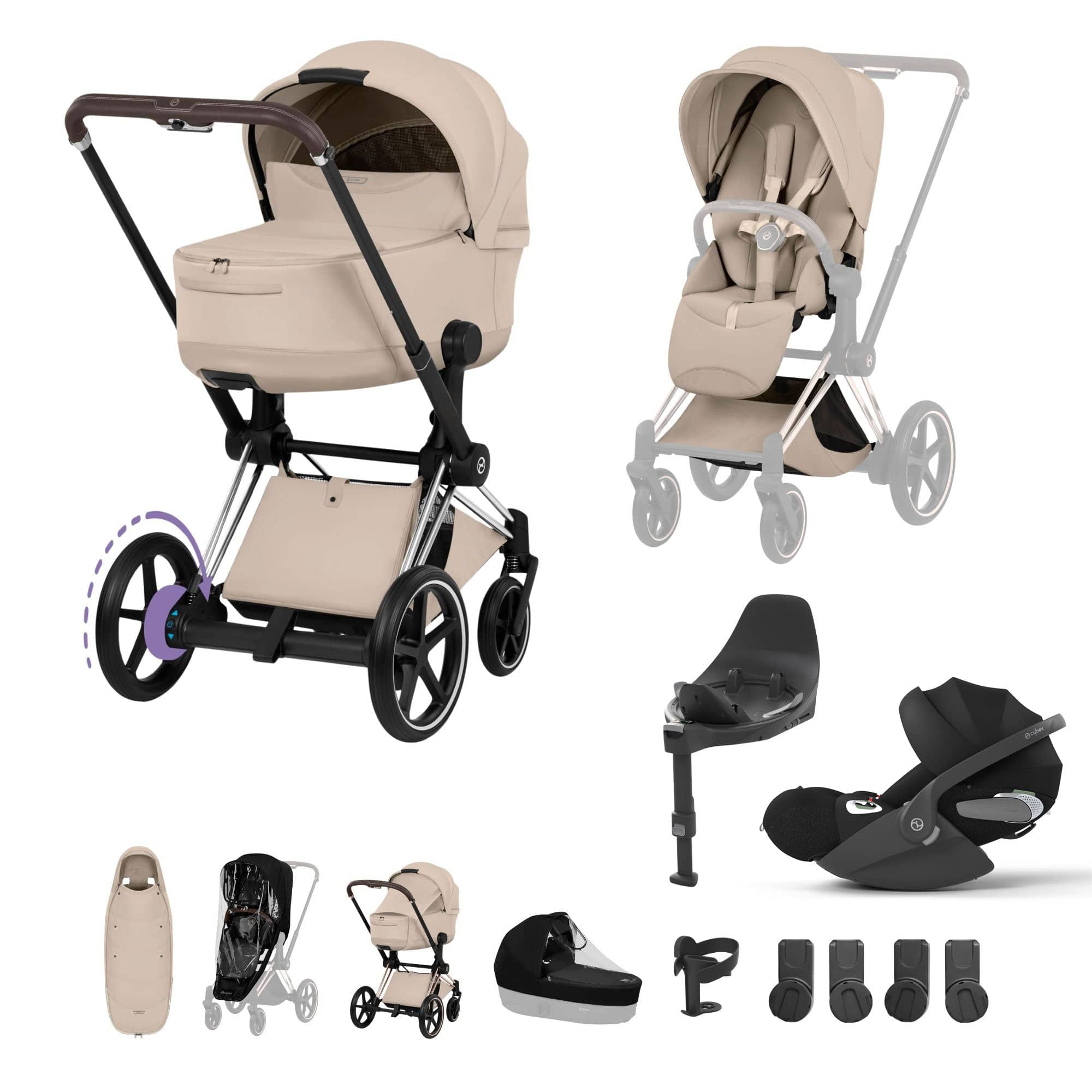 Cybex travel systems Cybex ePriam Ultimate Accessory  Bundle - Style Collection - Cozy Beige 21921-CB-COZ-BEI