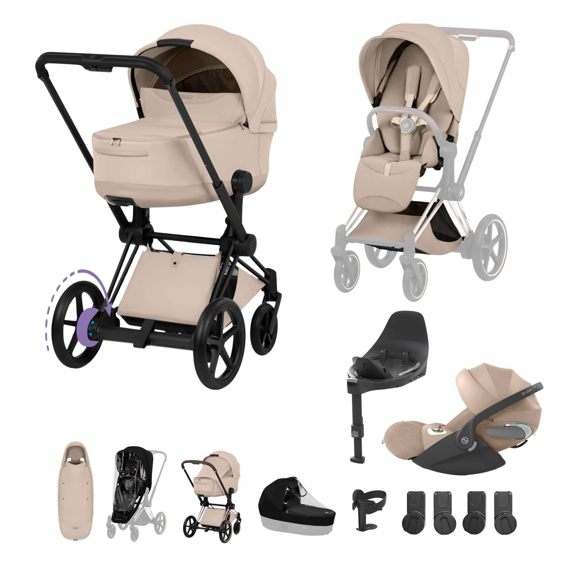 Cybex travel systems Cybex ePriam Ultimate Accessory  Bundle - Style Collection - Cozy Beige 21921-MB-COZ-BEI-1