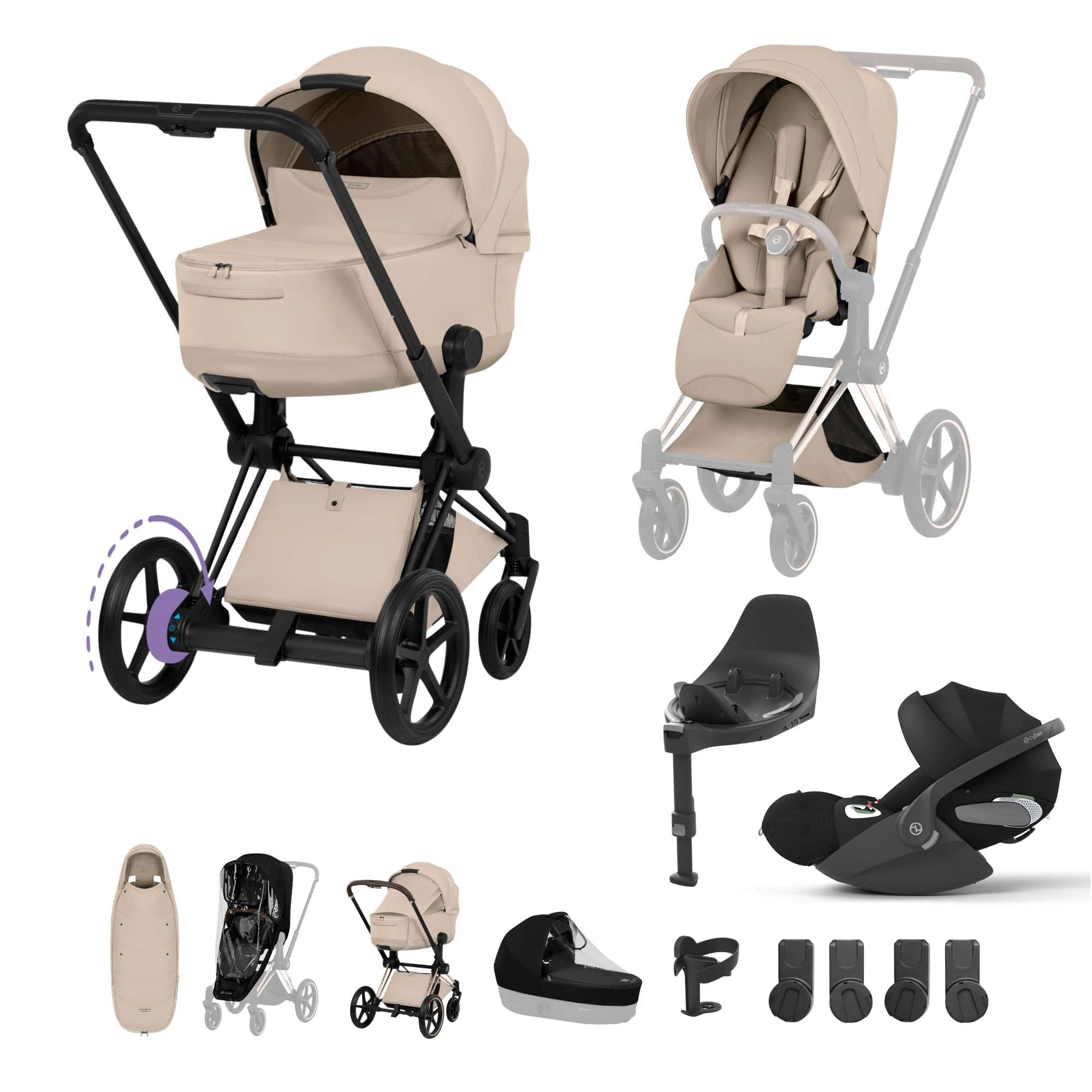 Cybex travel systems Cybex ePriam Ultimate Accessory  Bundle - Style Collection - Cozy Beige 21921-MB-COZ-BEI