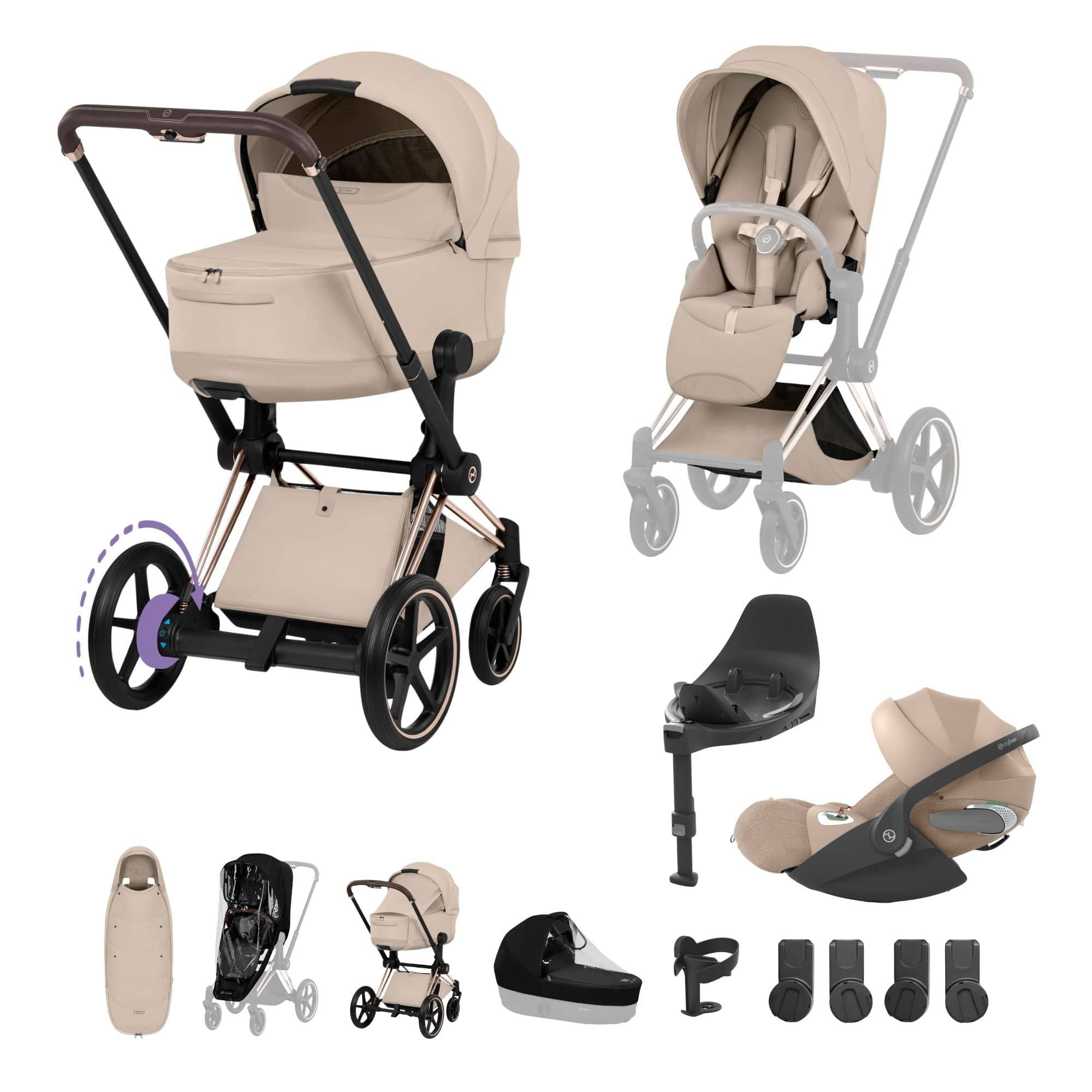 Cybex travel systems Cybex ePriam Ultimate Accessory  Bundle - Style Collection - Cozy Beige 21921-RG-COZ-BEI-1