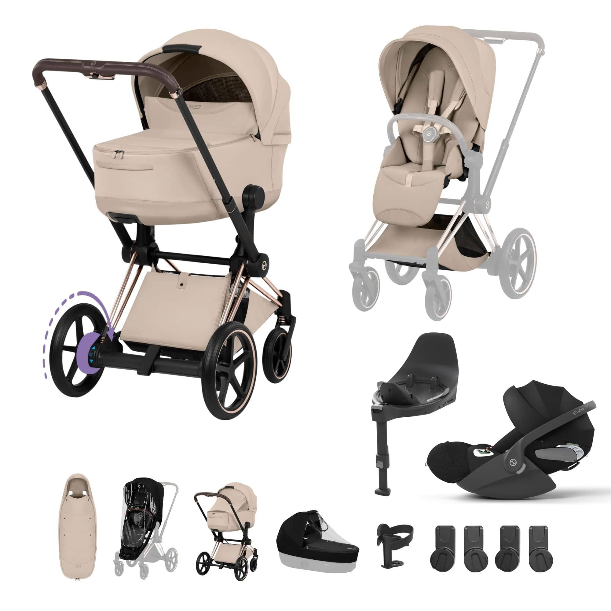 Cybex travel systems Cybex ePriam Ultimate Accessory  Bundle - Style Collection - Cozy Beige 21921-RG-COZ-BEI