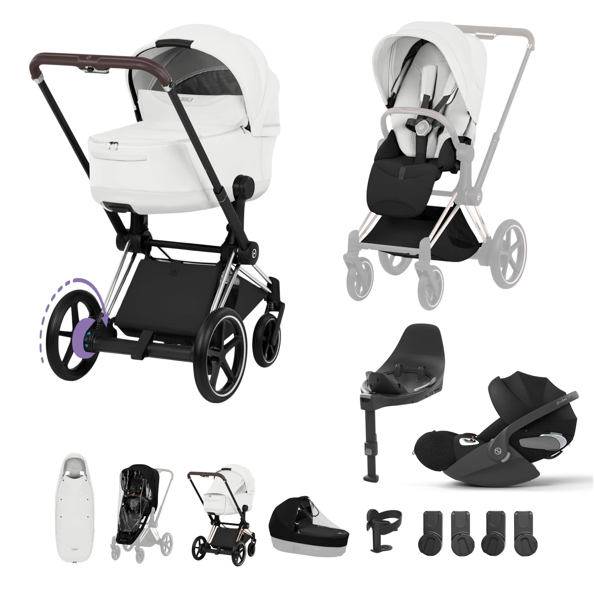 Cybex travel systems Cybex ePriam Ultimate Accessory  Bundle - Style Collection - Off White 21921-CB-OFF-WHT