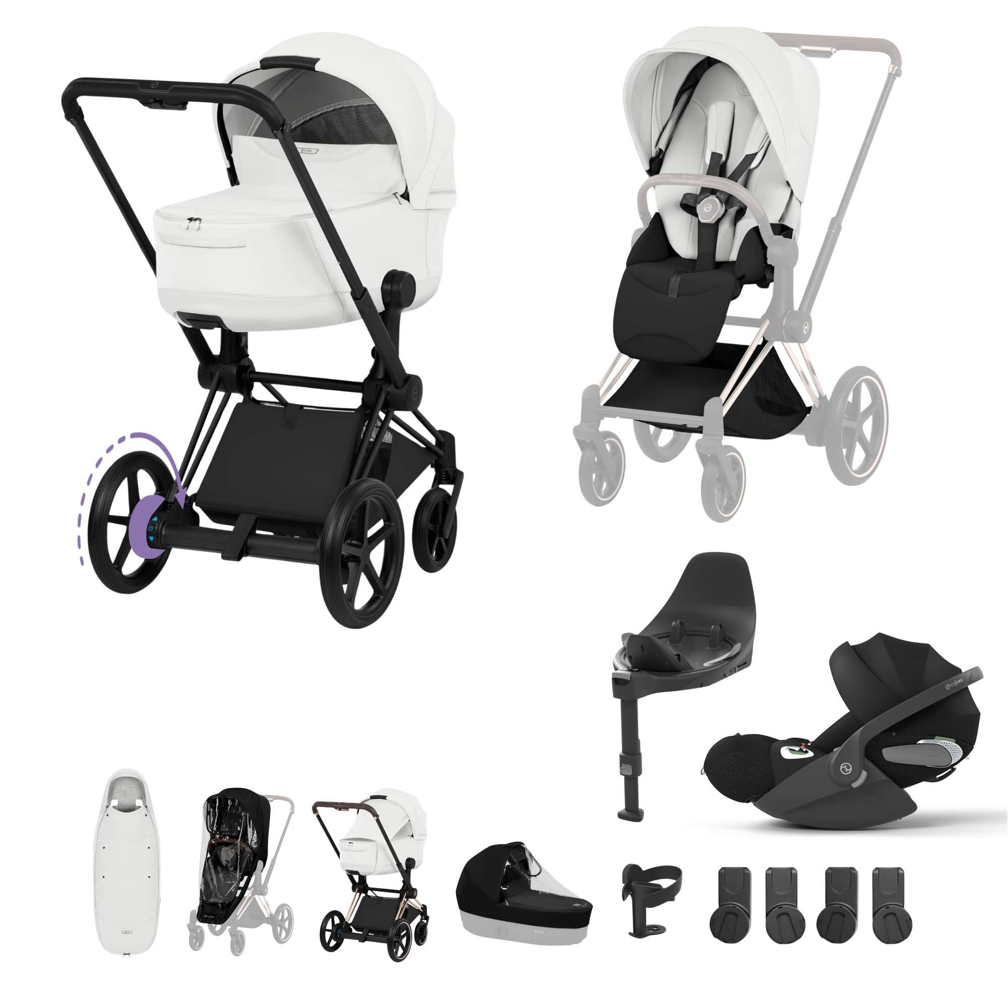 Cybex travel systems Cybex ePriam Ultimate Accessory  Bundle - Style Collection - Off White 21921-MB-OFF-WHT