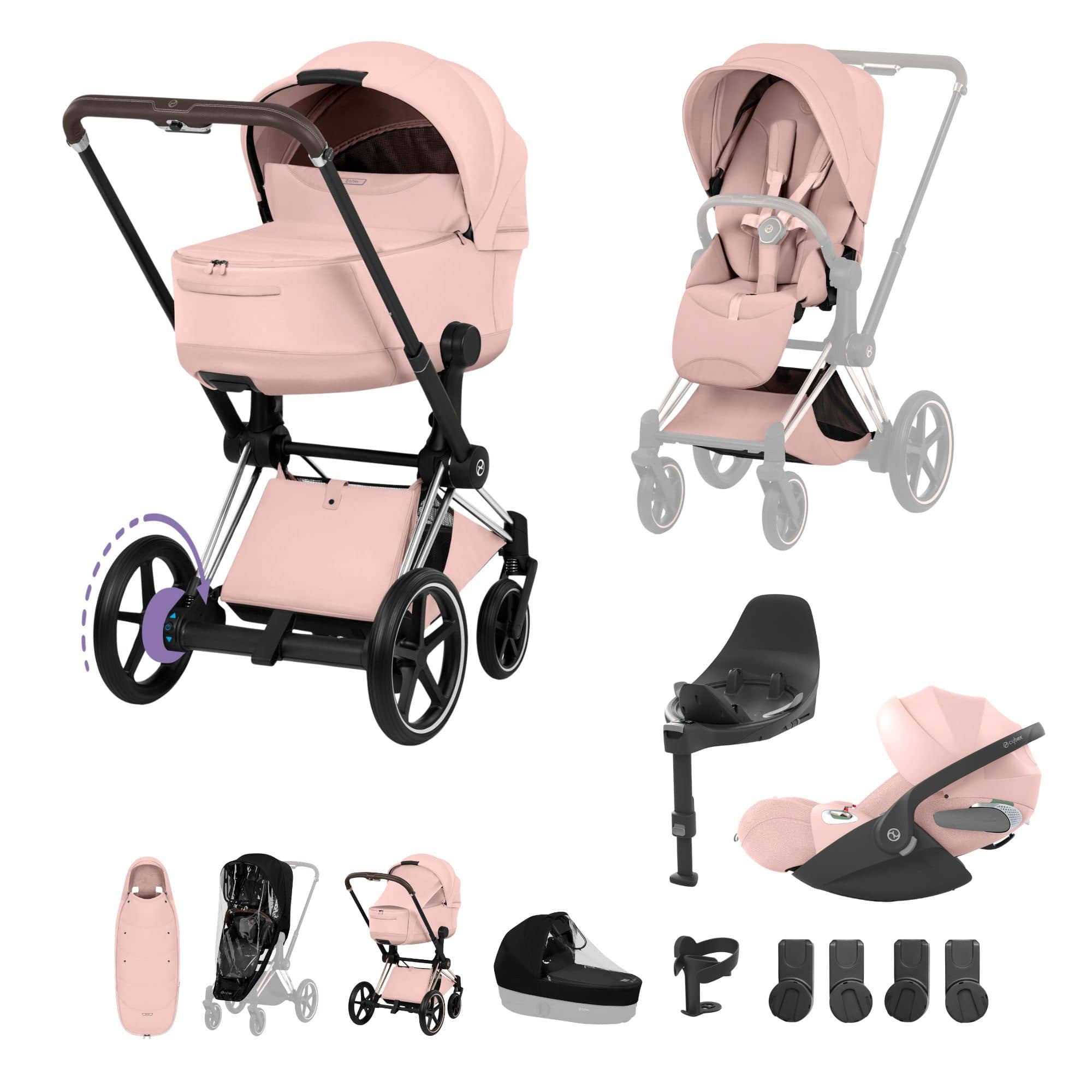 Cybex travel systems Cybex ePriam Ultimate Accessory  Bundle - Style Collection - Peach Pink 21921-CB-PEA-PNK-1