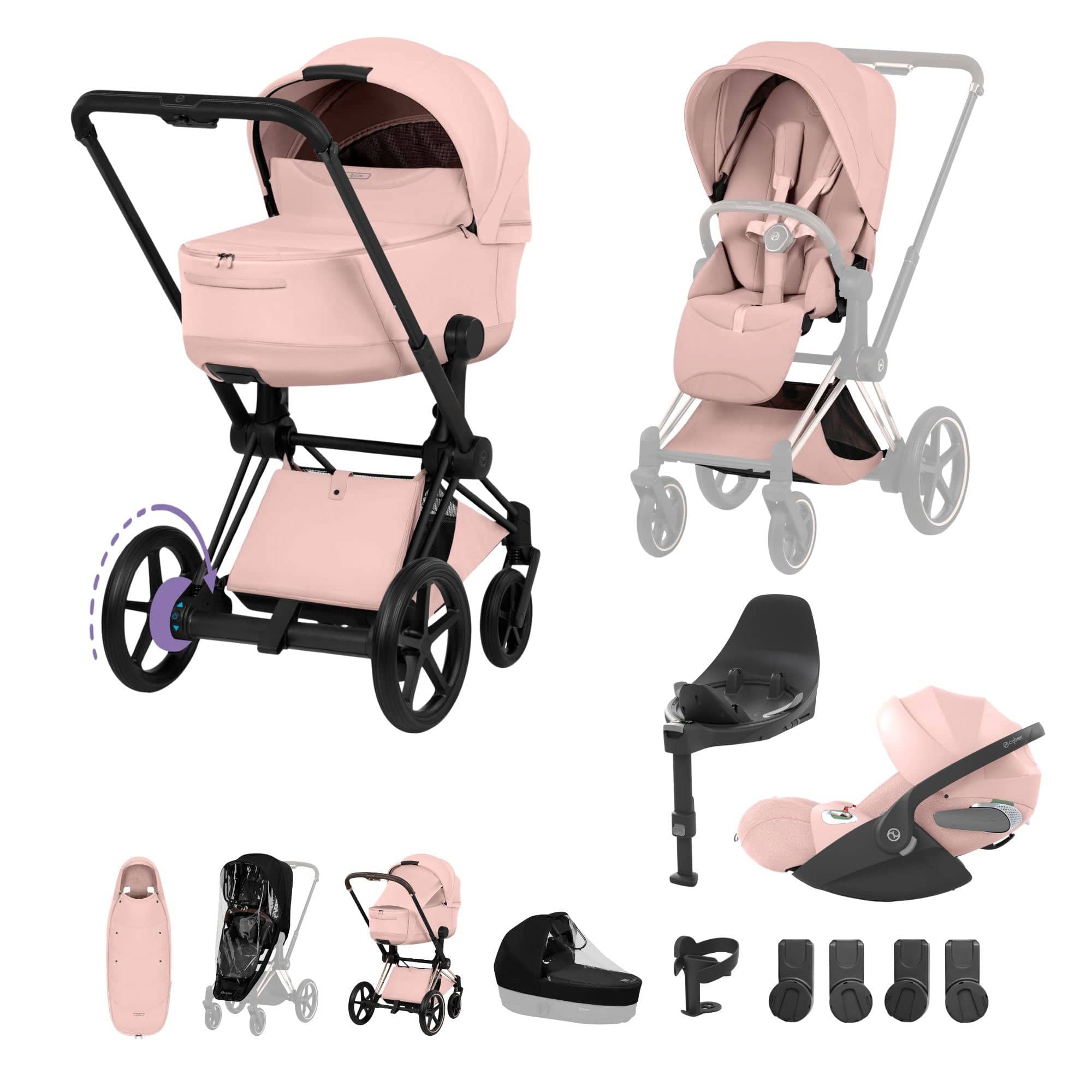Cybex travel systems Cybex ePriam Ultimate Accessory  Bundle - Style Collection - Peach Pink 21921-MB-PEA-PNK-1