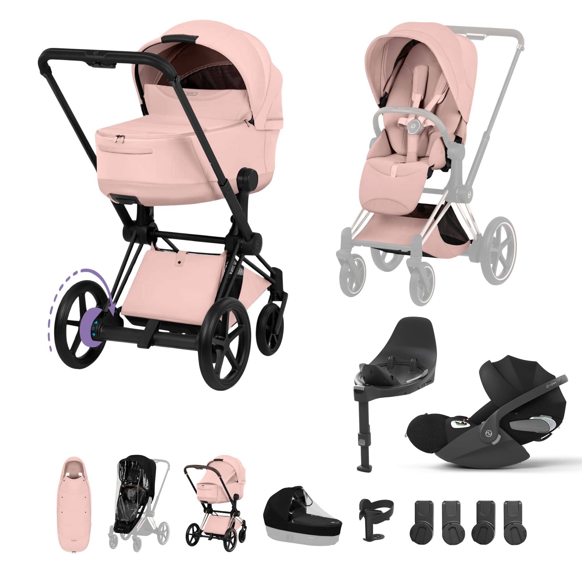 Cybex travel systems Cybex ePriam Ultimate Accessory  Bundle - Style Collection - Peach Pink 21921-MB-PEA-PNK
