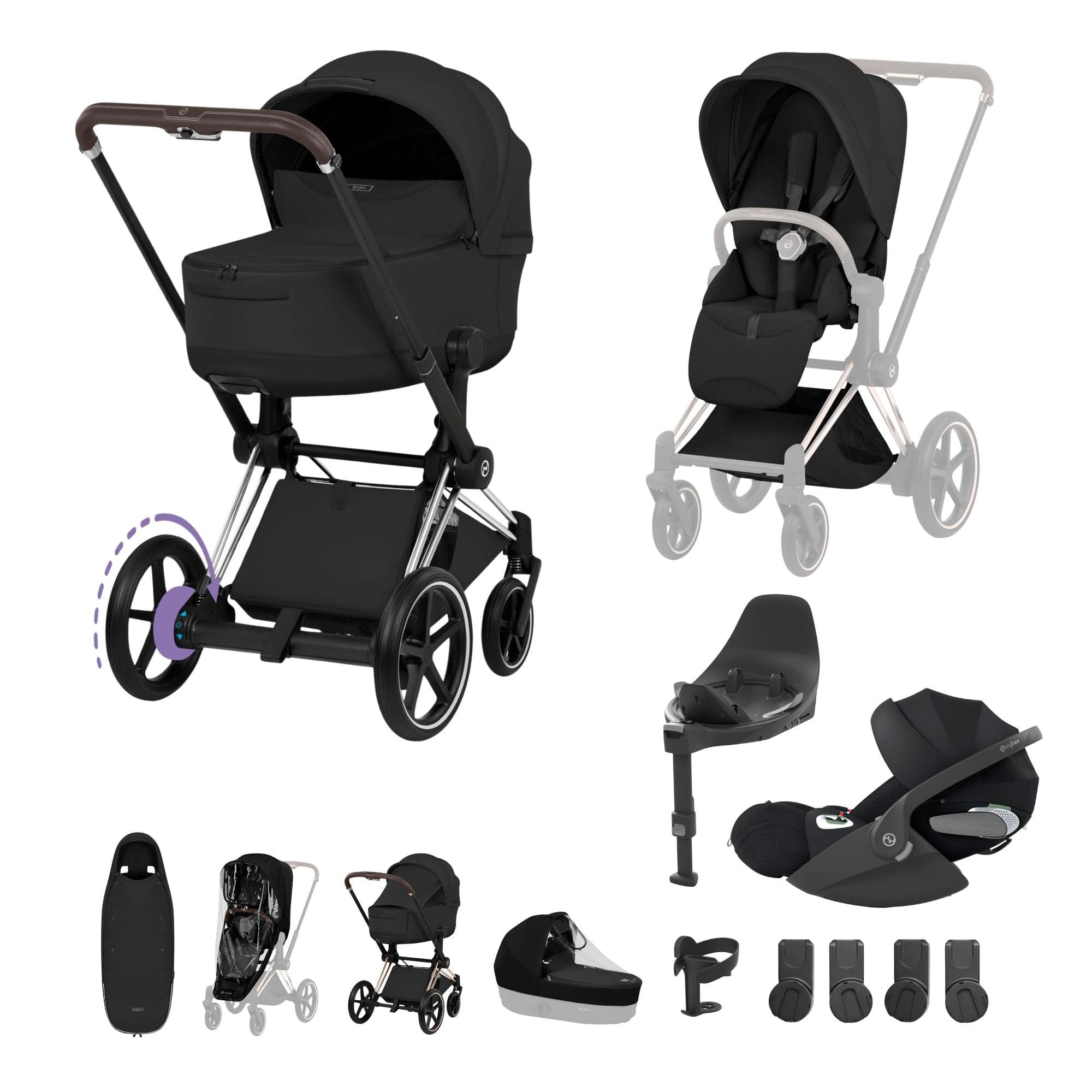 Cybex travel systems Cybex ePriam Ultimate Accessory Bundle - Style Collection - Sepia Black 21921-CB-BLK-1