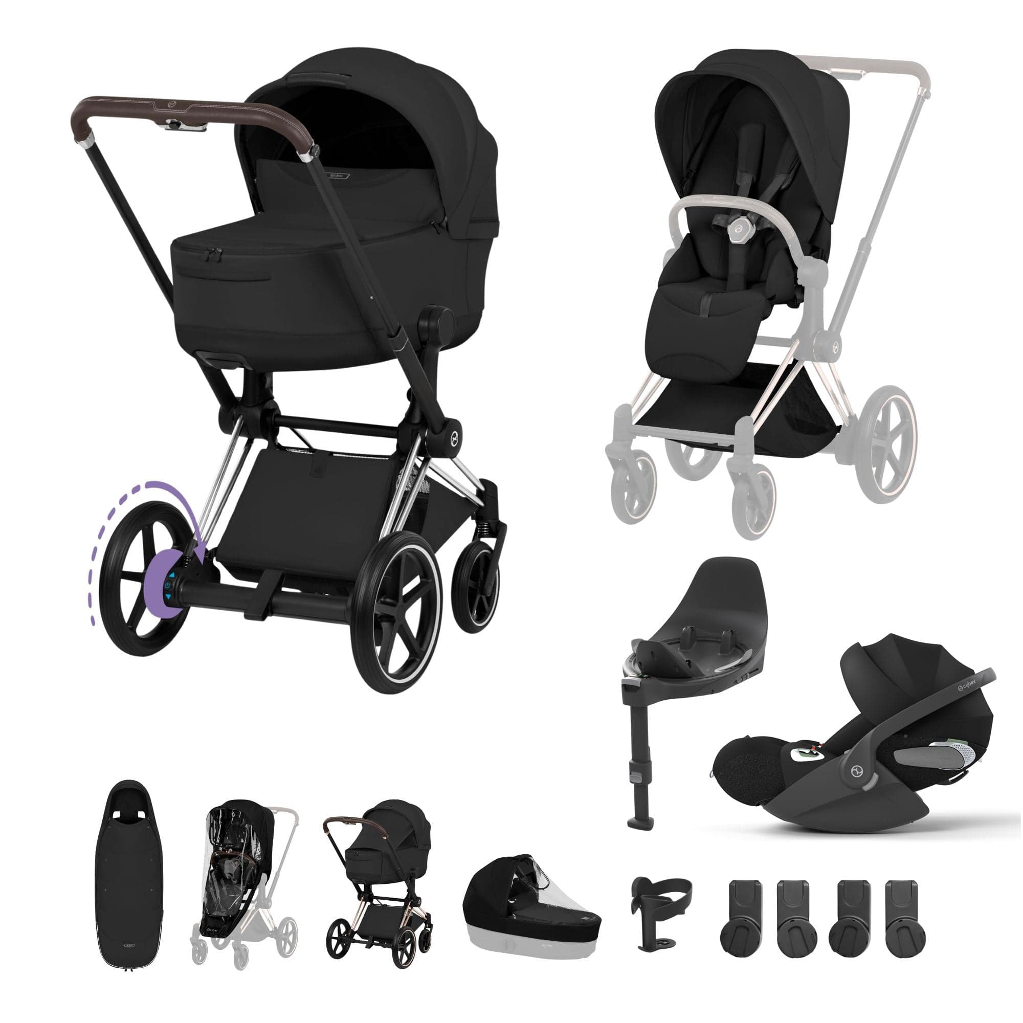 Cybex travel systems Cybex ePriam Ultimate Accessory Bundle - Style Collection - Sepia Black 21921-CB-BLK