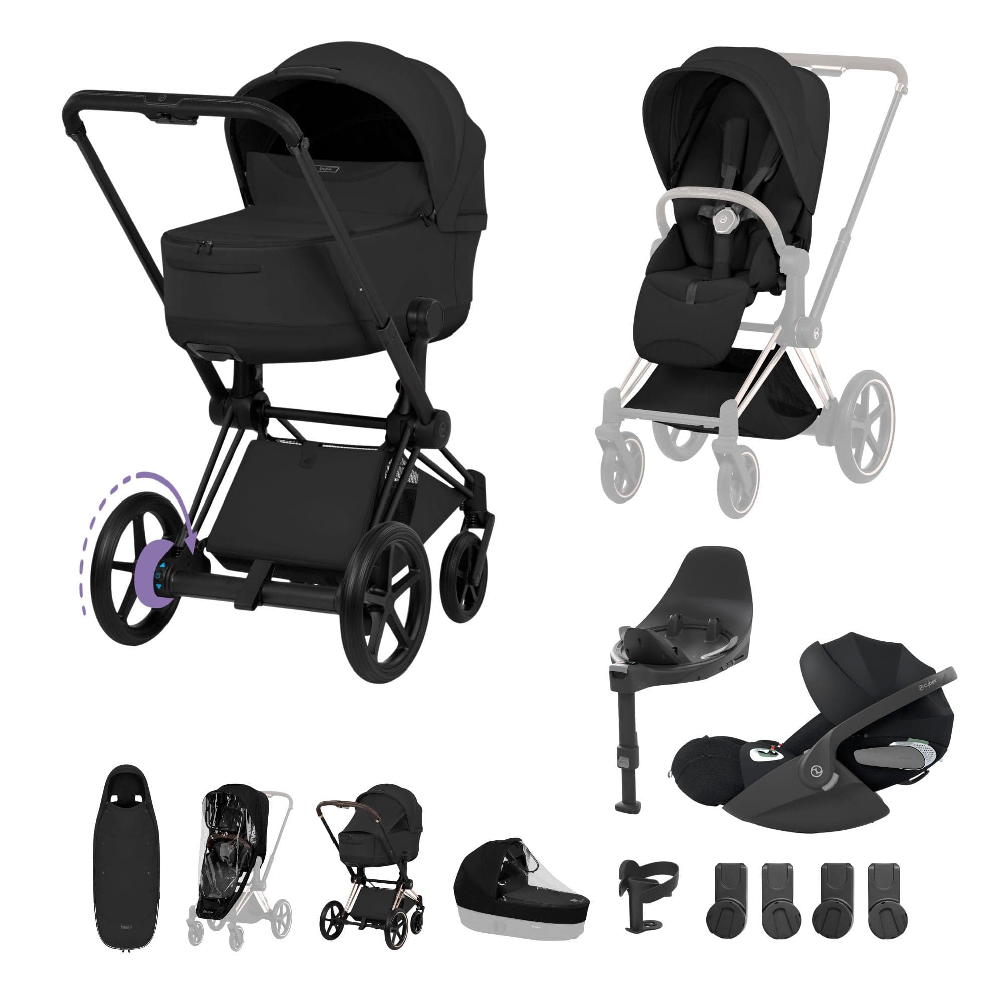 Cybex travel systems Cybex ePriam Ultimate Accessory Bundle - Style Collection - Sepia Black 21921-MB-BLK-1