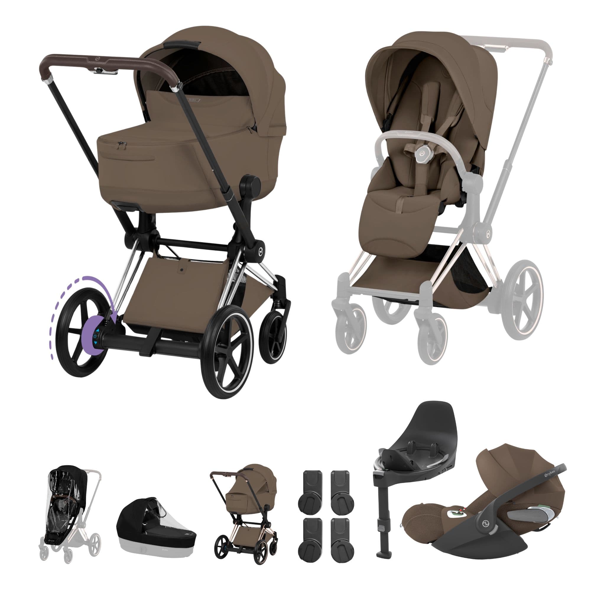 Cybex travel systems Cybex ePriam Ultimate  Bundle - Style Collection - Coconut Brown