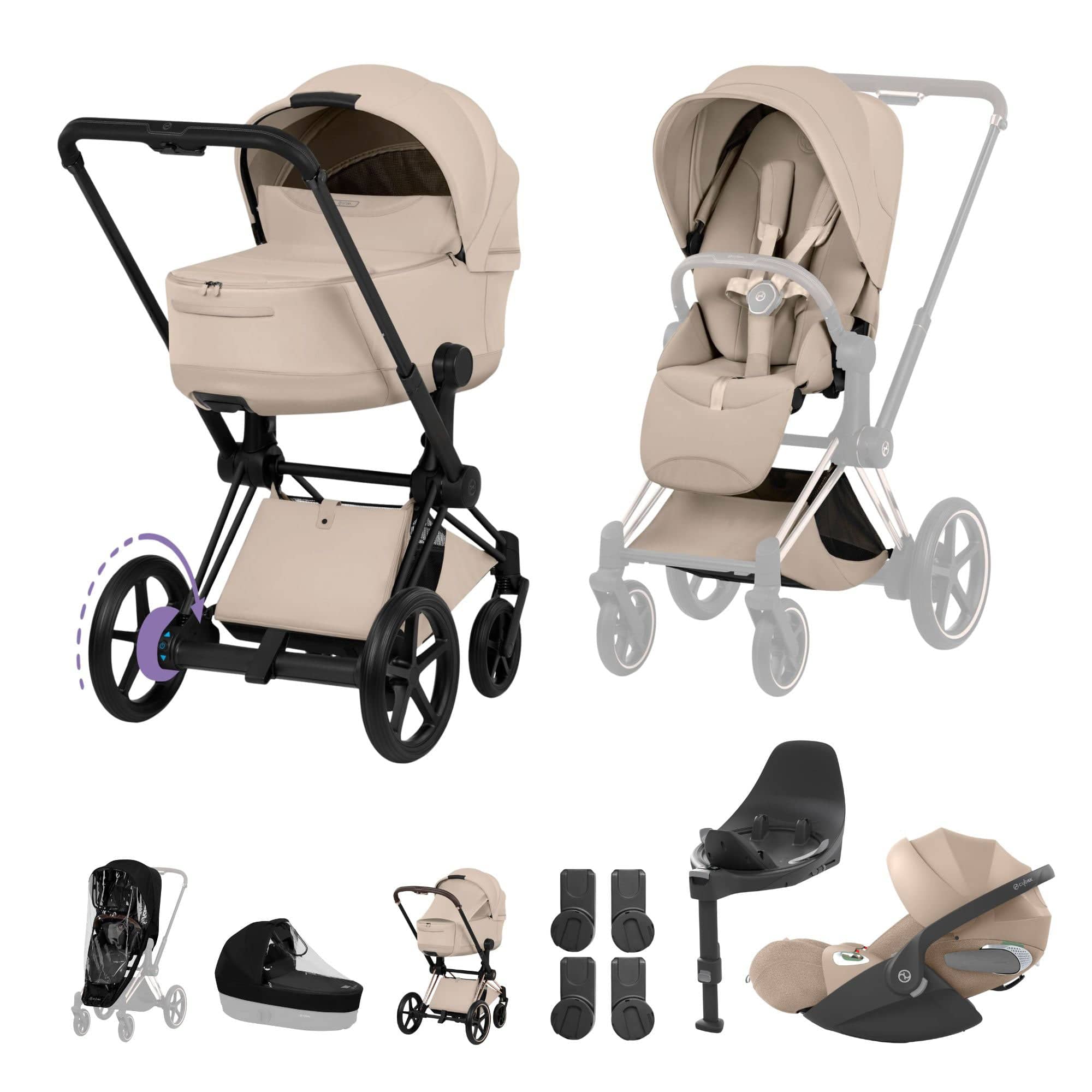 Cybex travel systems Cybex ePriam Ultimate  Bundle - Style Collection - Cozy Beige 21894-MB-COZ-BEI-1